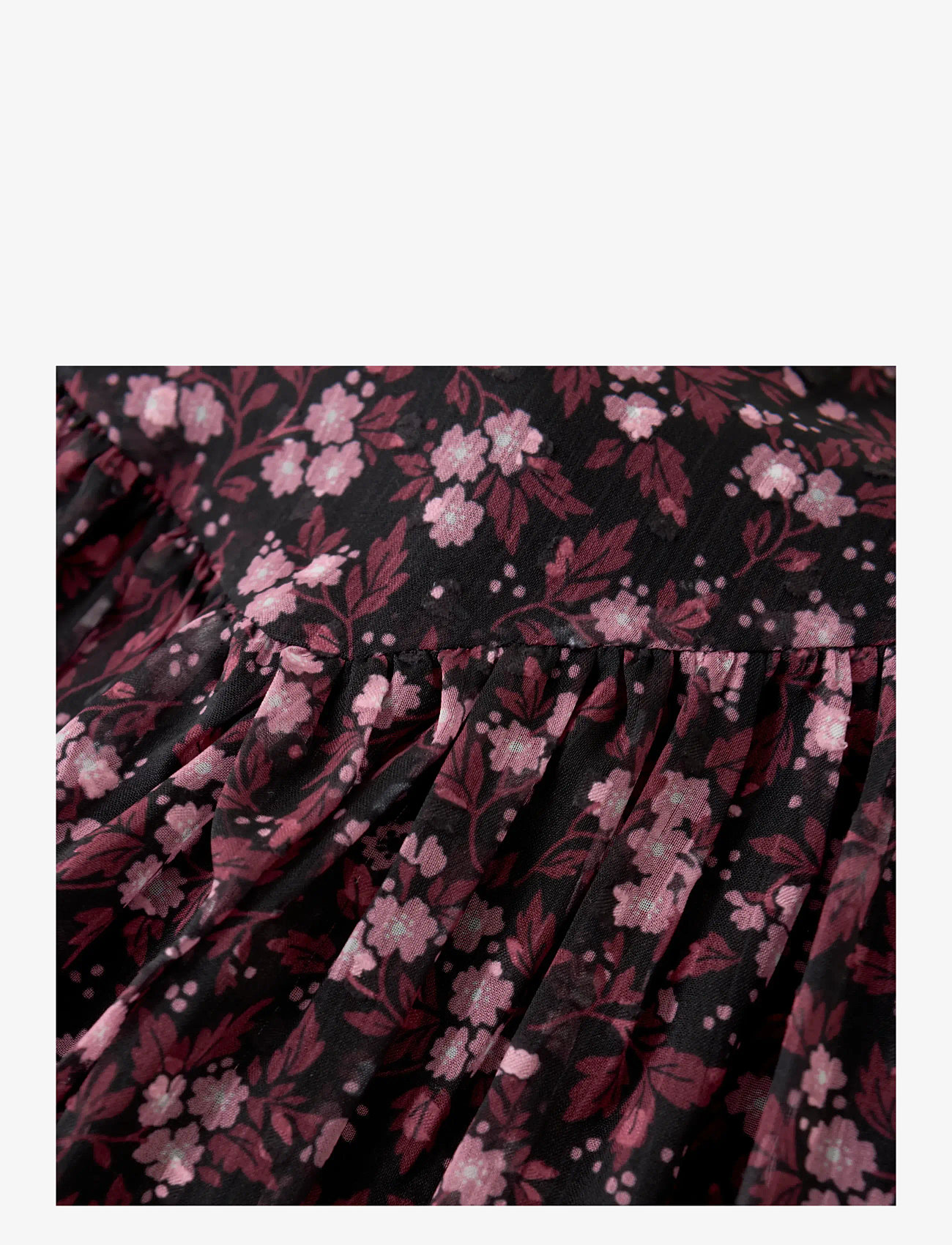 Creamie - Dress Flower Dobby - långärmade vardagsklänningar - black - 3