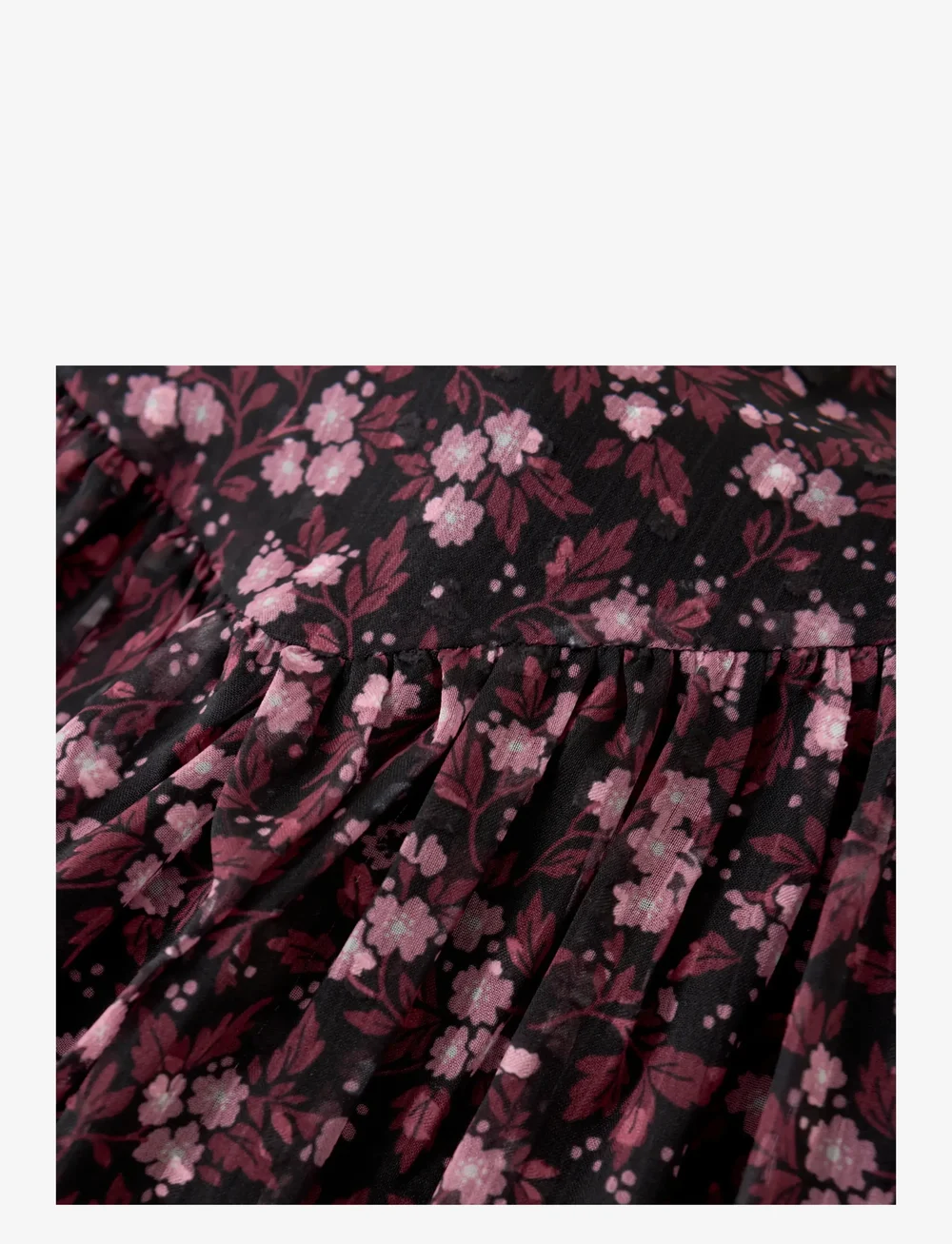 Creamie - Dress Flower Dobby - långärmade vardagsklänningar - black - 3