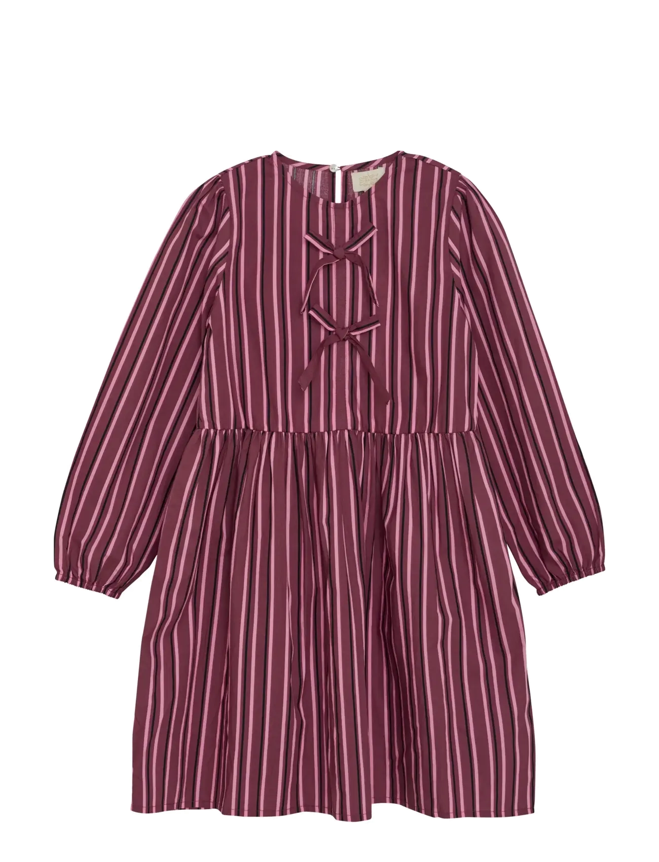 Creamie Dress Woven Stripe, 116, Casual Dresses, Rosa - Long-sleeved Kinder