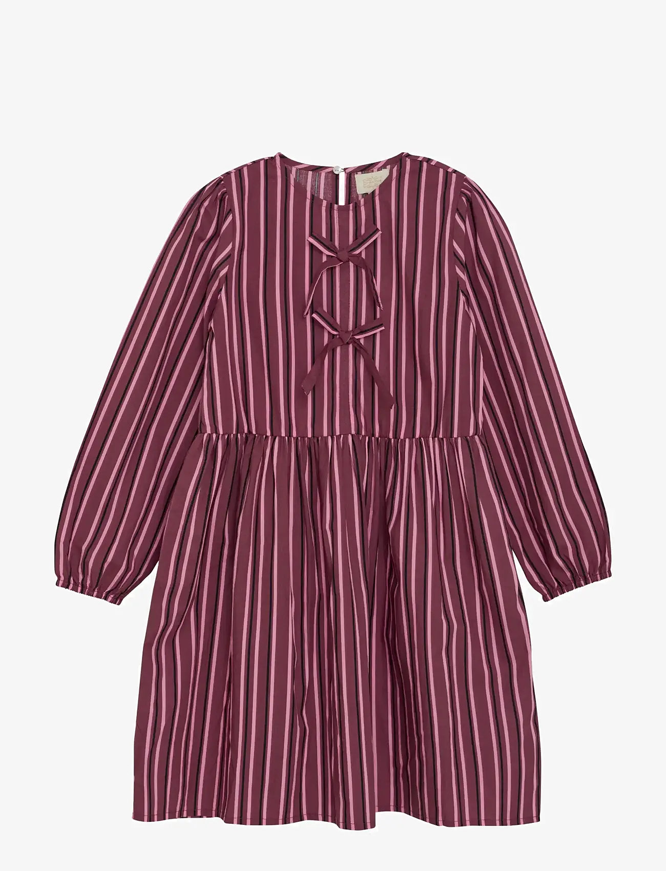 Creamie - Dress Woven Stripe - langærmede hverdagskjoler - crushed berry - 0