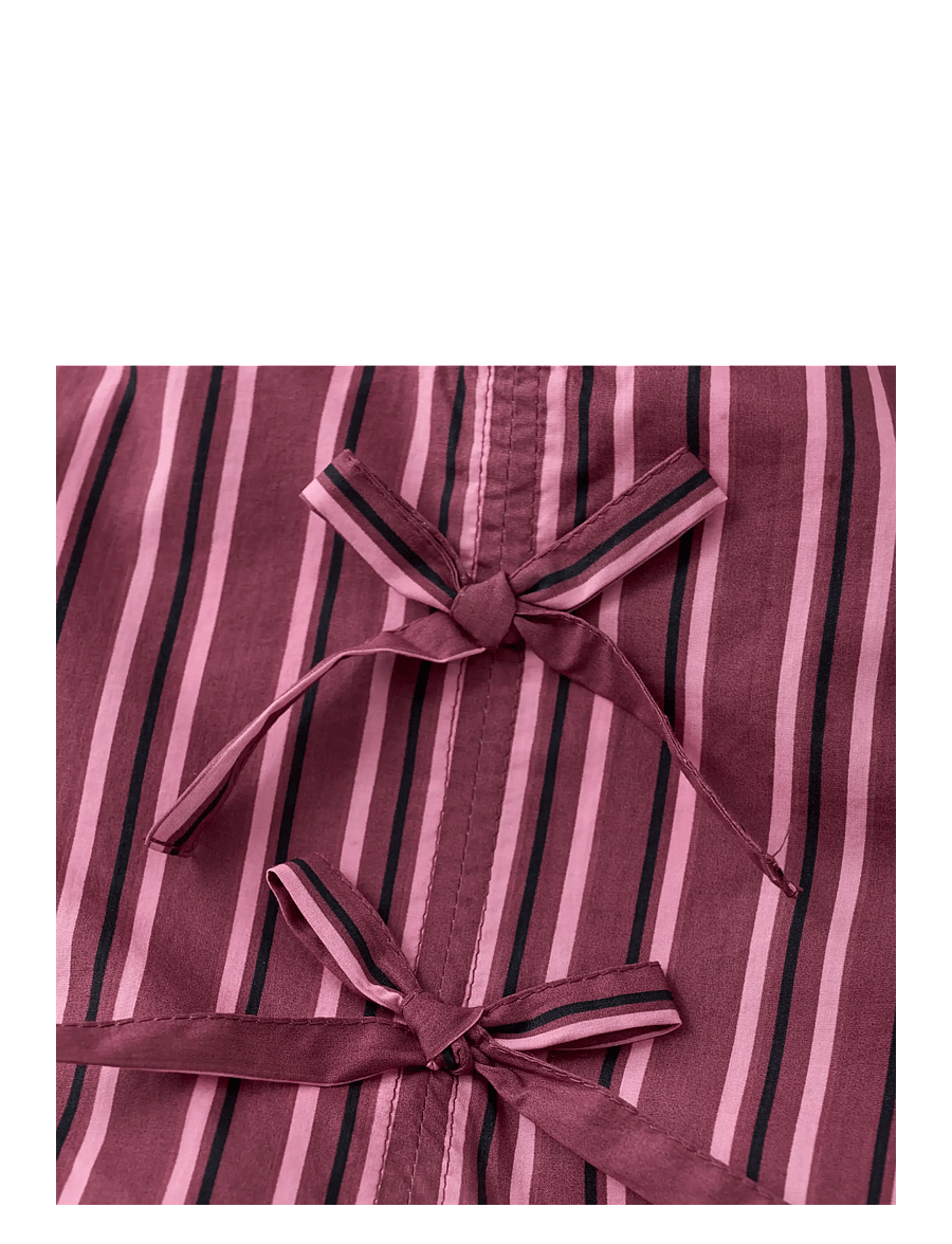 Creamie - Dress Woven Stripe - langärmelige freizeitkleider - crushed berry - 2