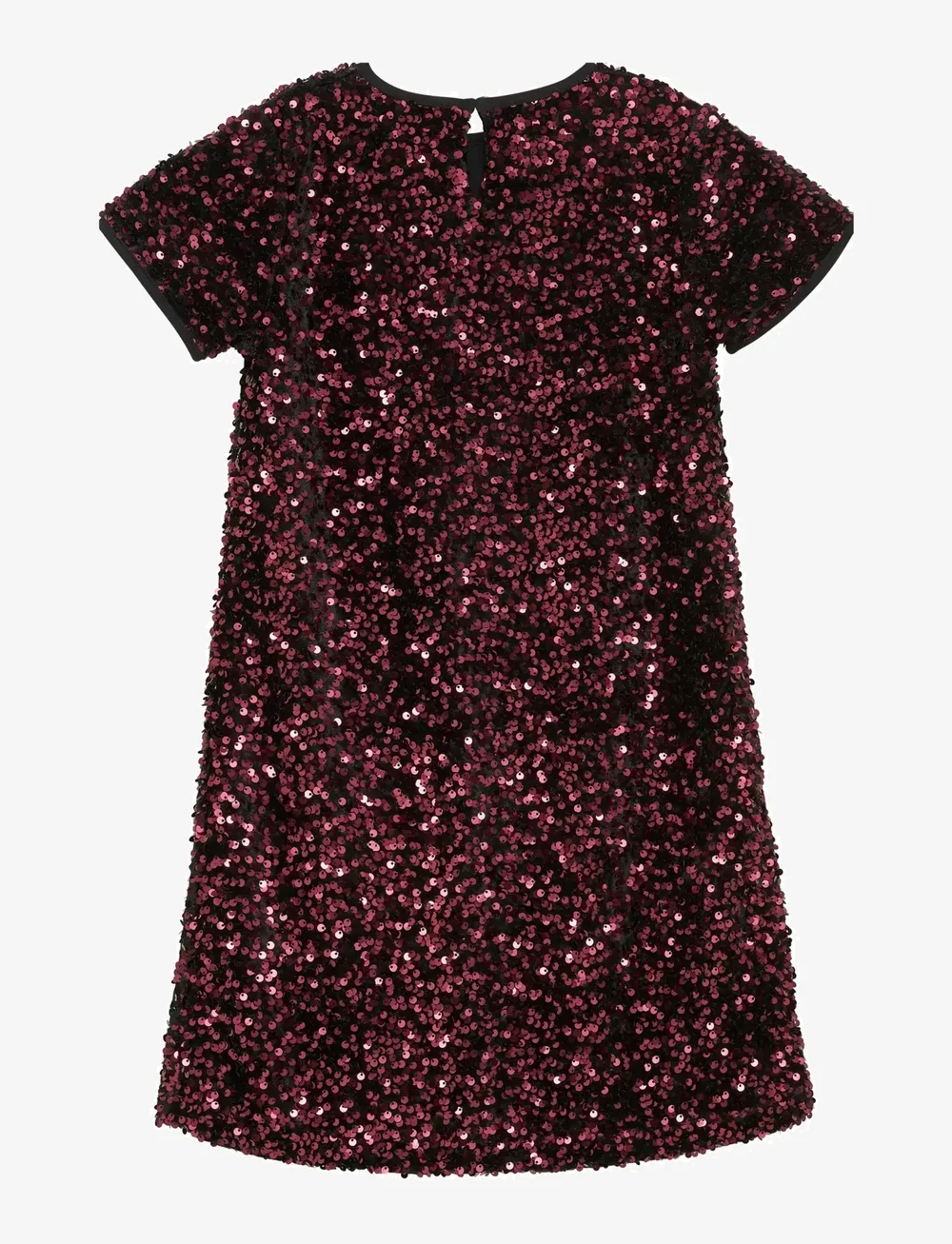 Creamie - Dress Velour Sequins - short-sleeved casual dresses - vineyard wine - 1