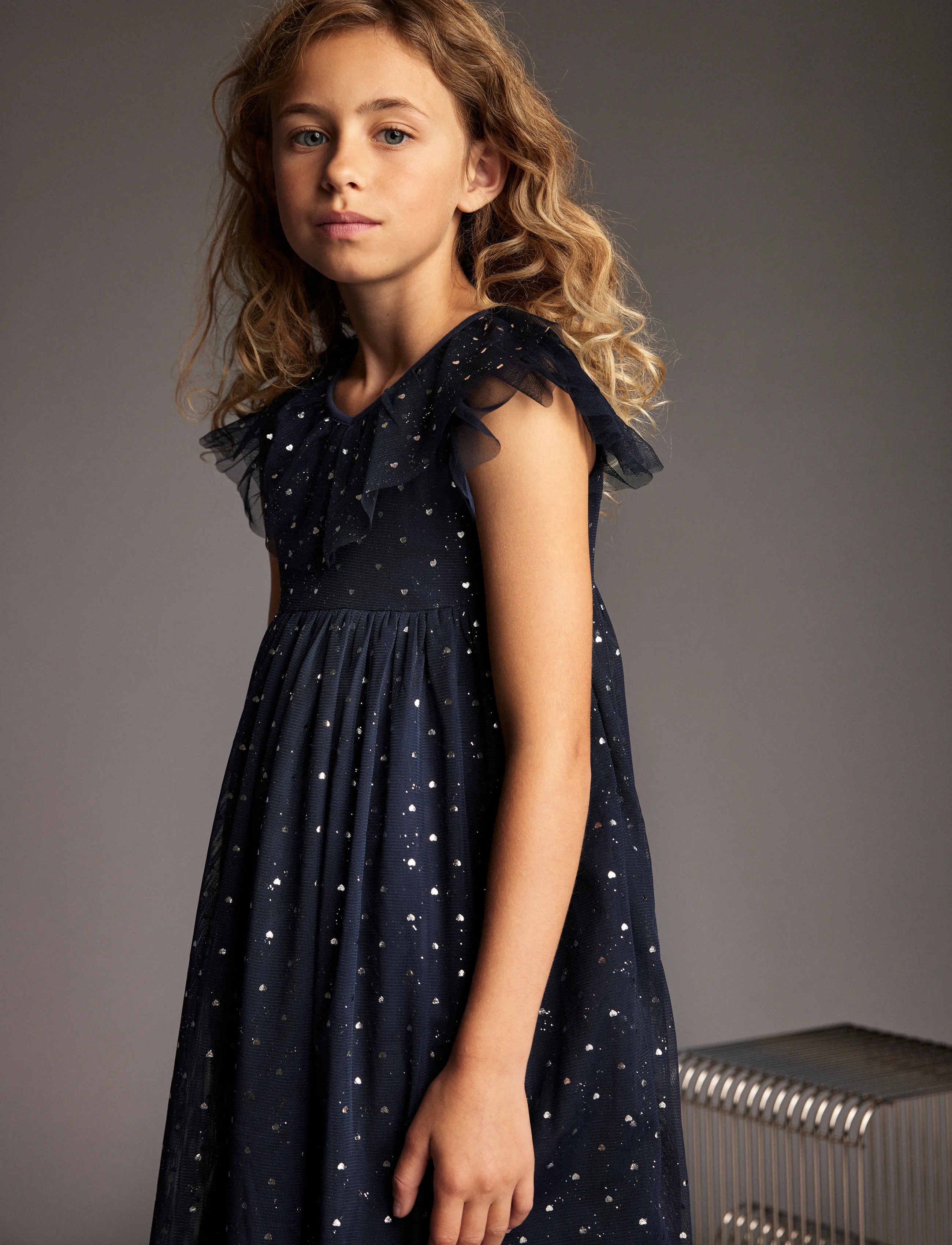 Creamie Dress Mesh, 110, Casual Dresses, Schwarz - Sleeveless Kinder