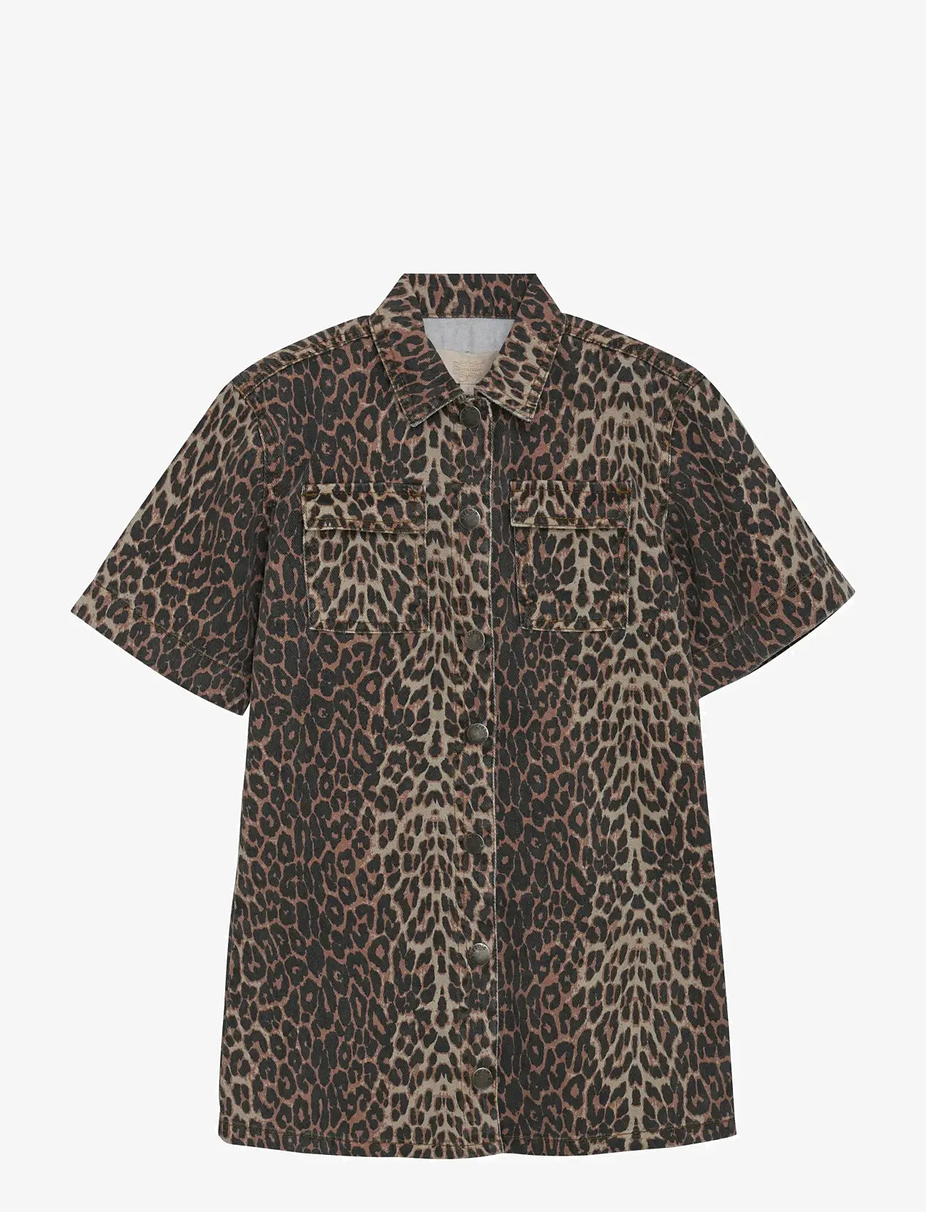 Creamie - Dress Leo - kortærmede skjorter - brown leo - 0