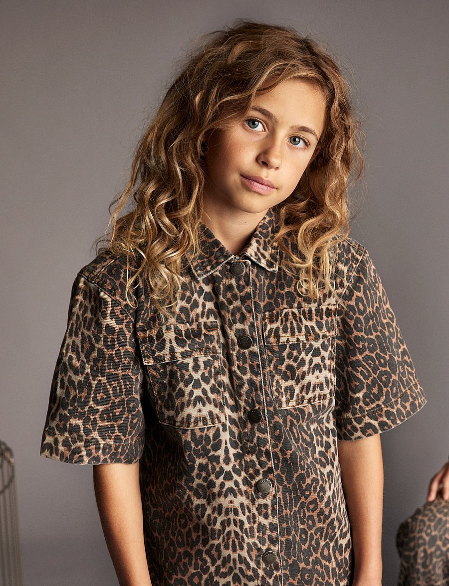 Creamie - Dress Leo - lyhythihaiset kauluspaidat - brown leo - 4