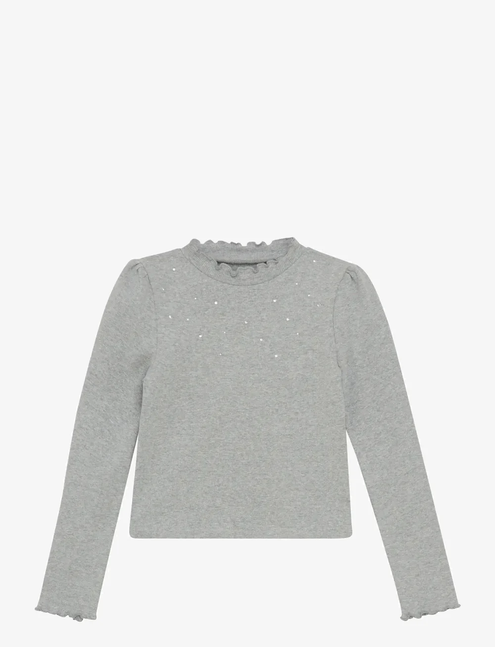 Creamie - T-shirt LS Rib - långärmade t-shirts - light grey melange - 1