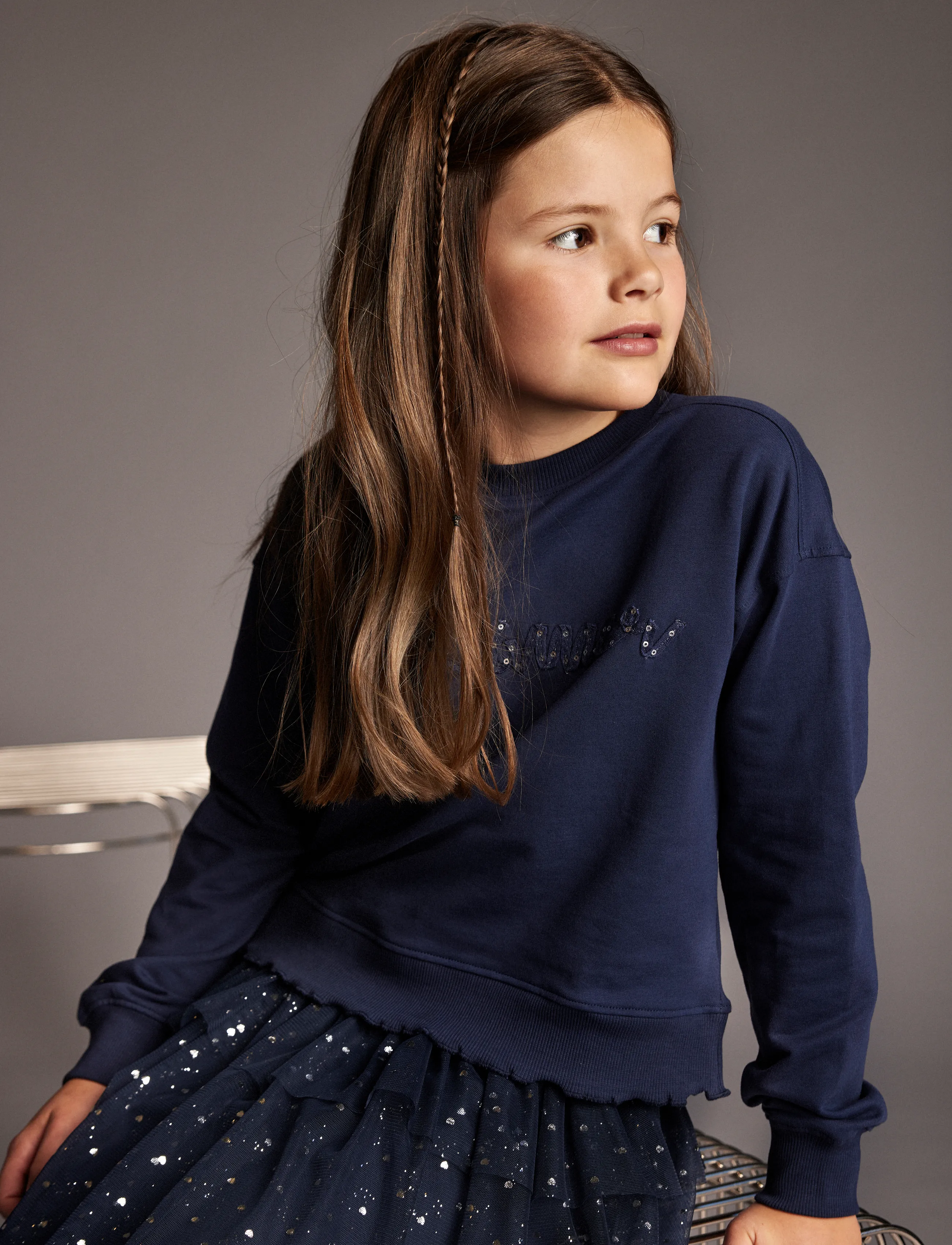 Creamie Sweatshirt, 110, Blue, Sweatshirts & Hættetrøjer > Sweatshirts, Børn