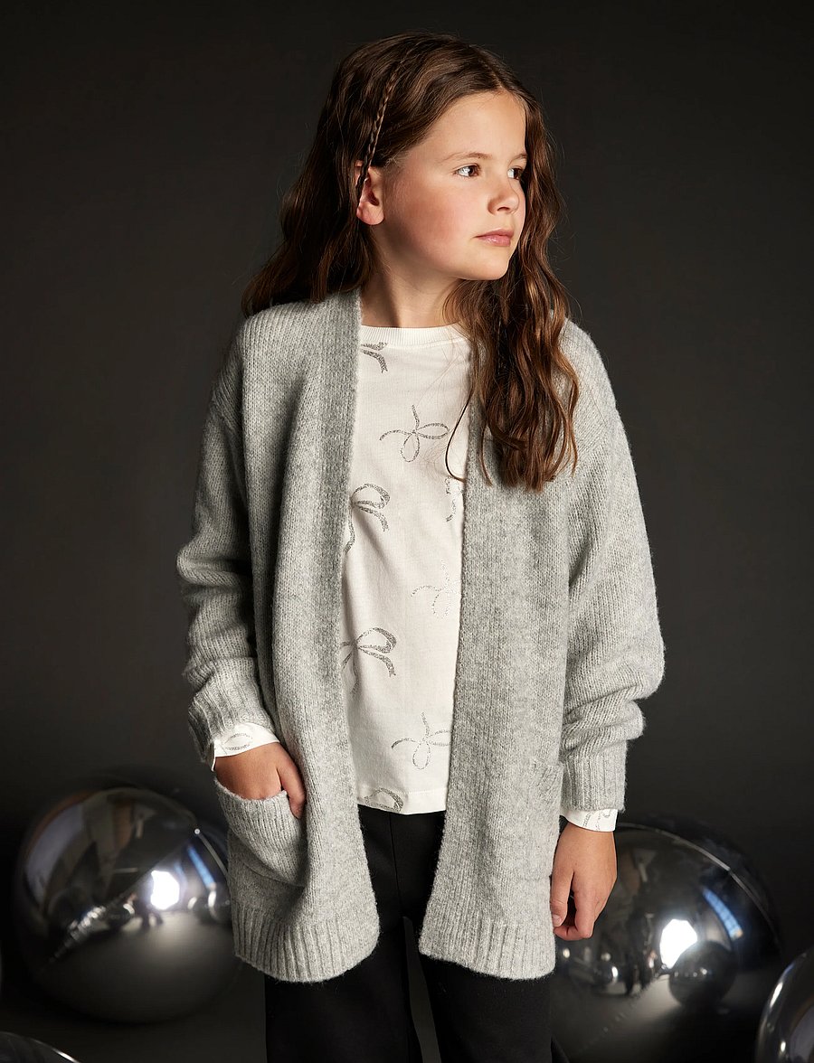 Creamie - Cardigan Long - cardigans - light grey melange - 0