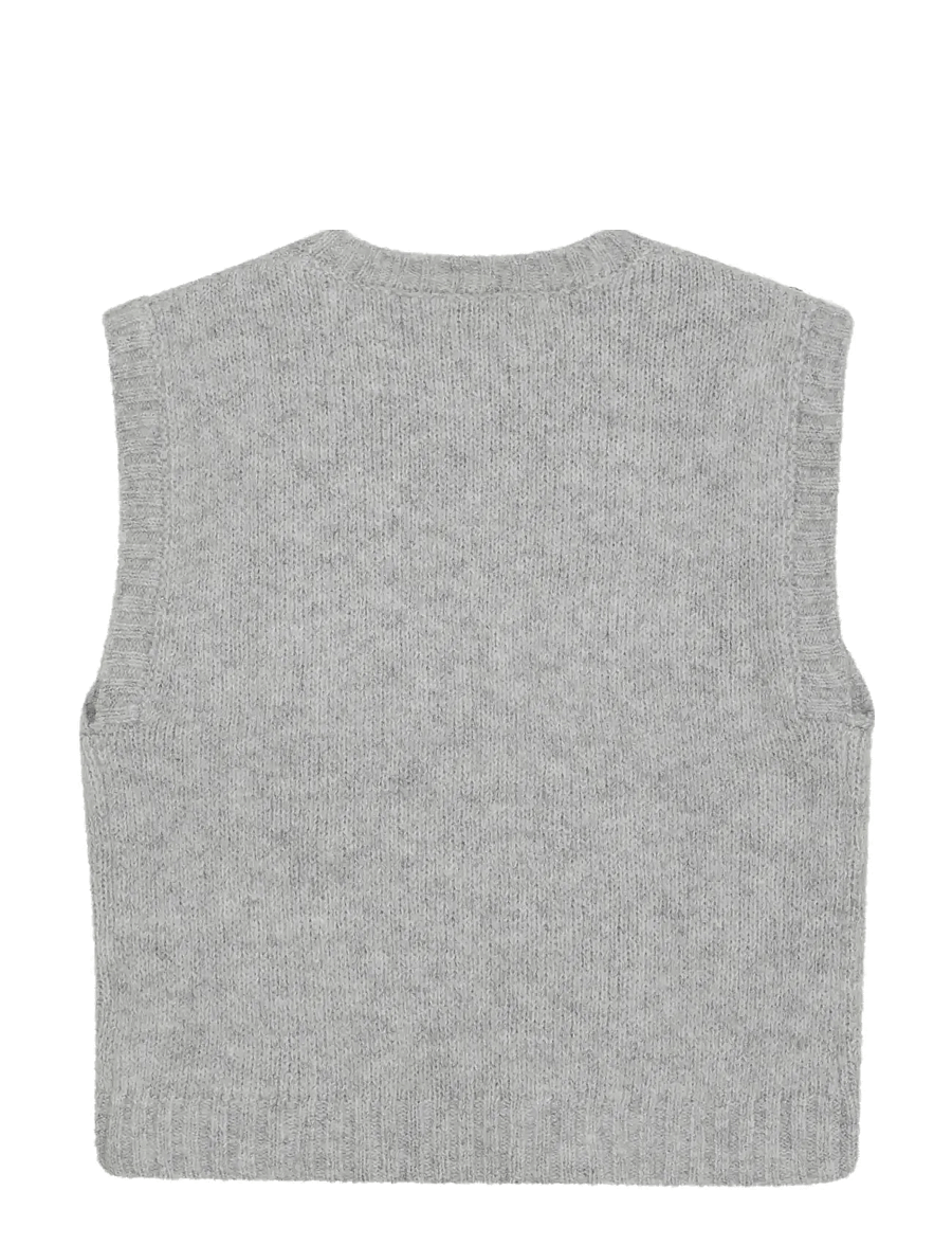 Creamie - Slipover Knit - västar - light grey melange - 2
