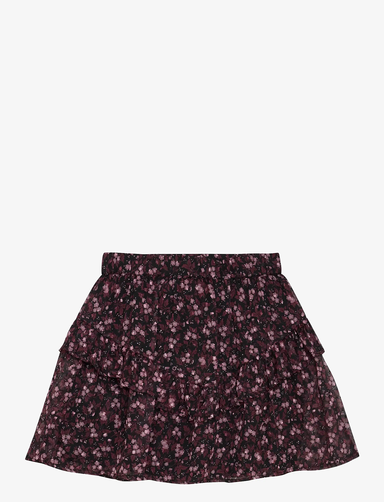 Creamie - Skirt Flower Dobby - miniseelikud - black - 2