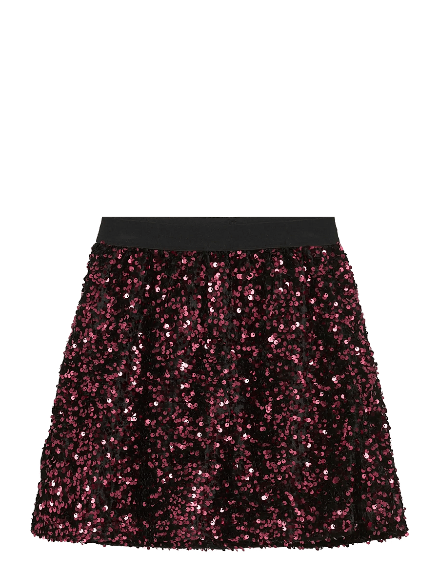 Creamie - Skirt Velour Sequins - kurze röcke - vineyard wine - 1