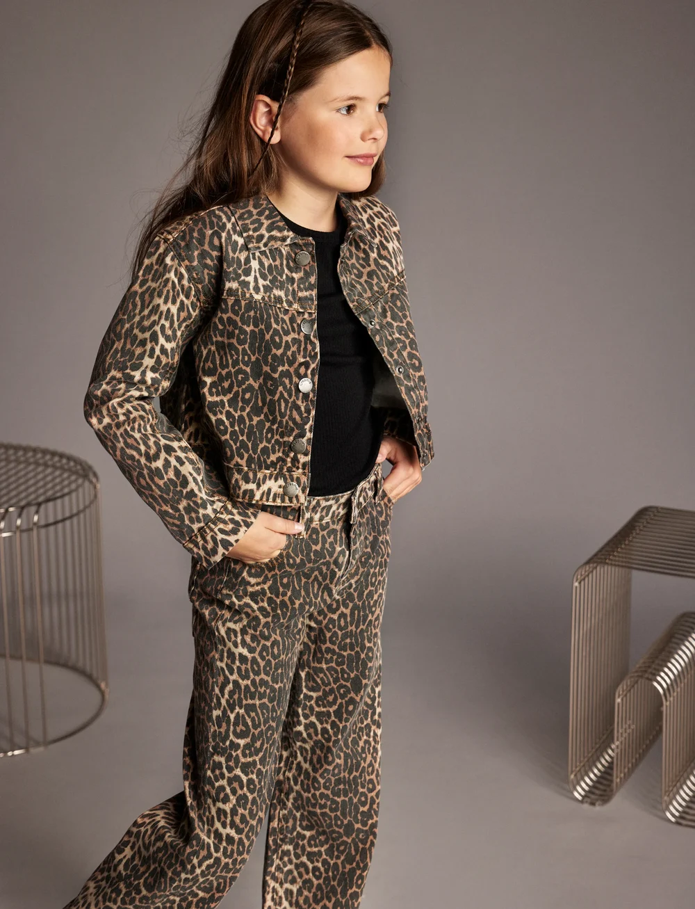 Creamie - Jeans Wide Leo - laia säärega teksad - brown leo - 3