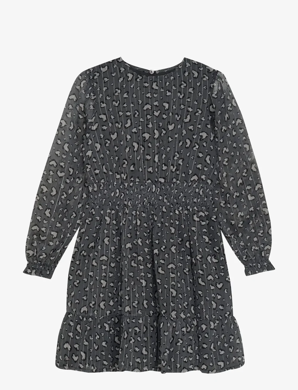 Creamie - Dress Leo Dot - långärmade vardagsklänningar - iron gate - 0