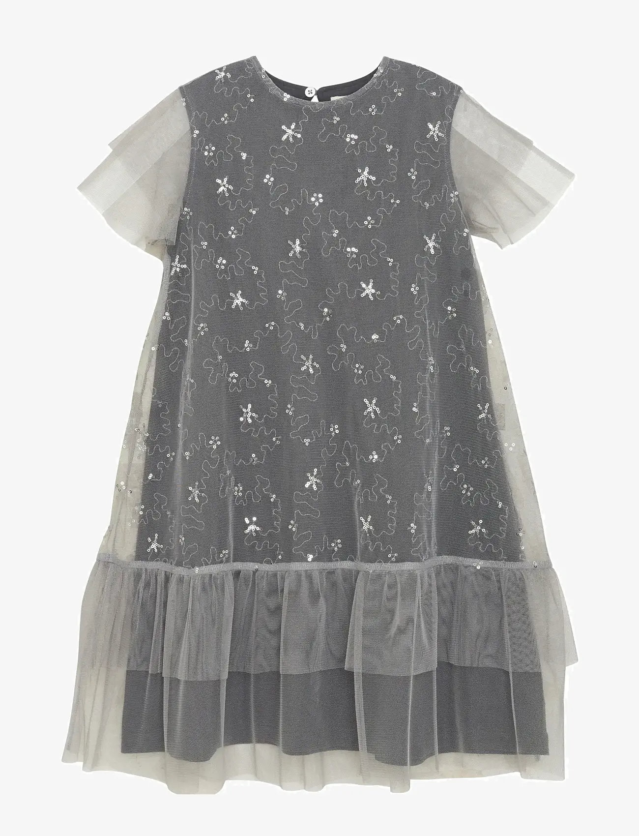 Creamie - Dress Sequins Mesh - lühikeste varrukatega vabaaja kleidid - wet weahter - 1