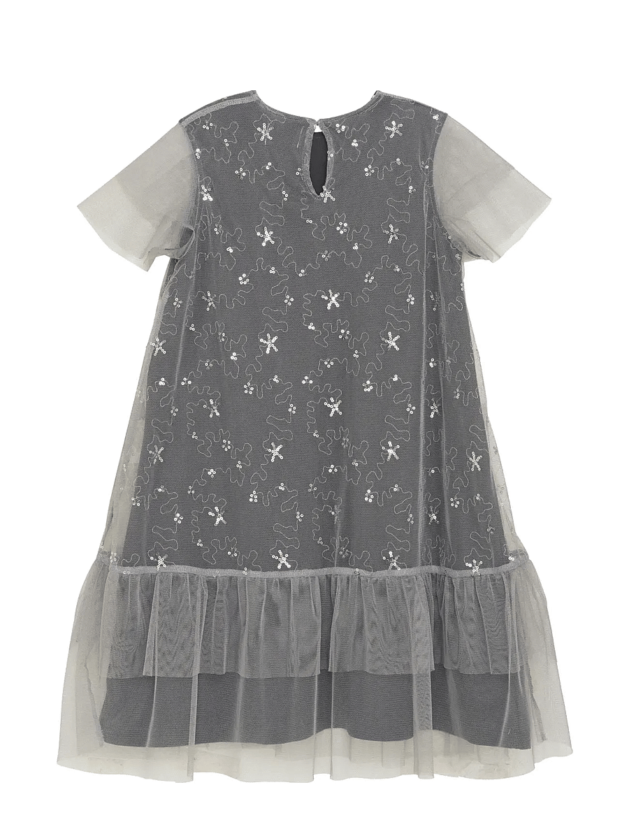 Creamie - Dress Sequins Mesh - lühikeste varrukatega vabaaja kleidid - wet weahter - 2