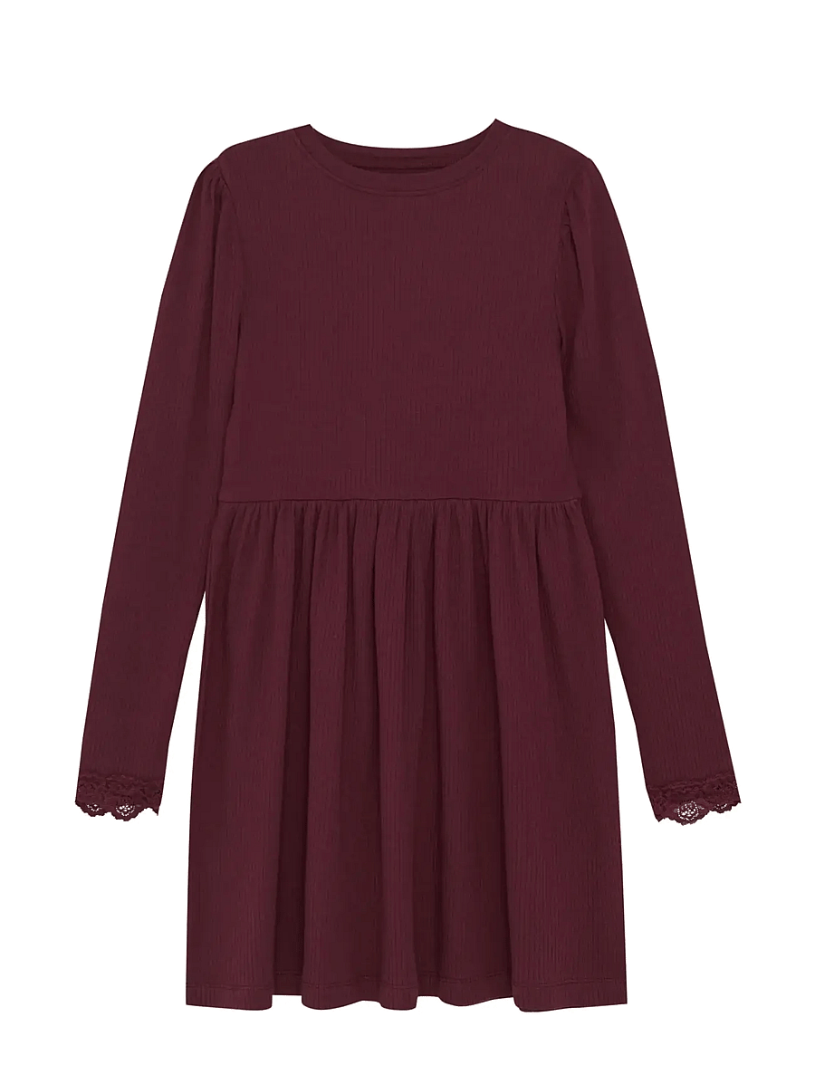 Creamie - Dress LS - pitkähihaiset arkimekot - vineyard wine - 0
