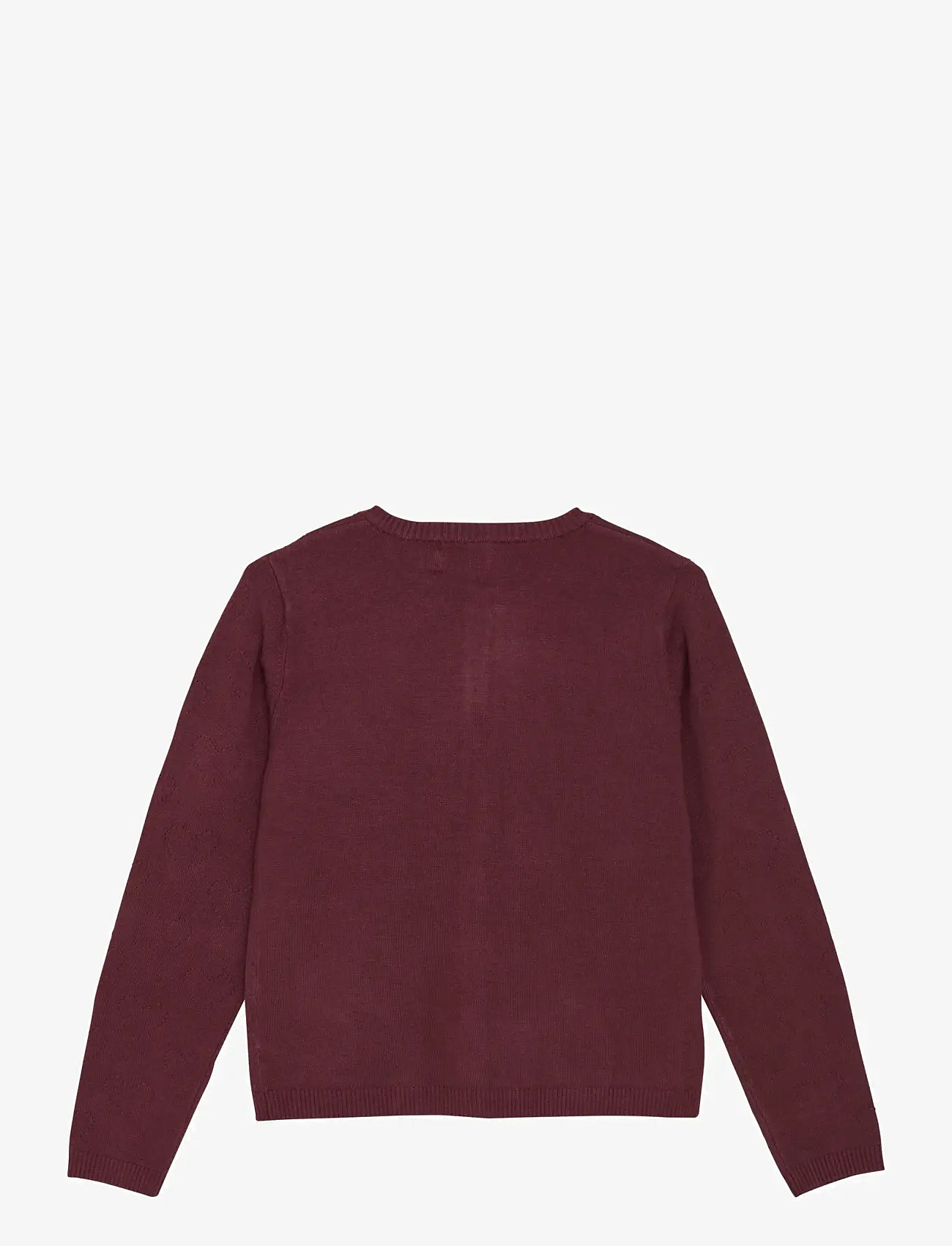 Creamie - Cardigan Pointelle - efterårstøj - vineyard wine - 1