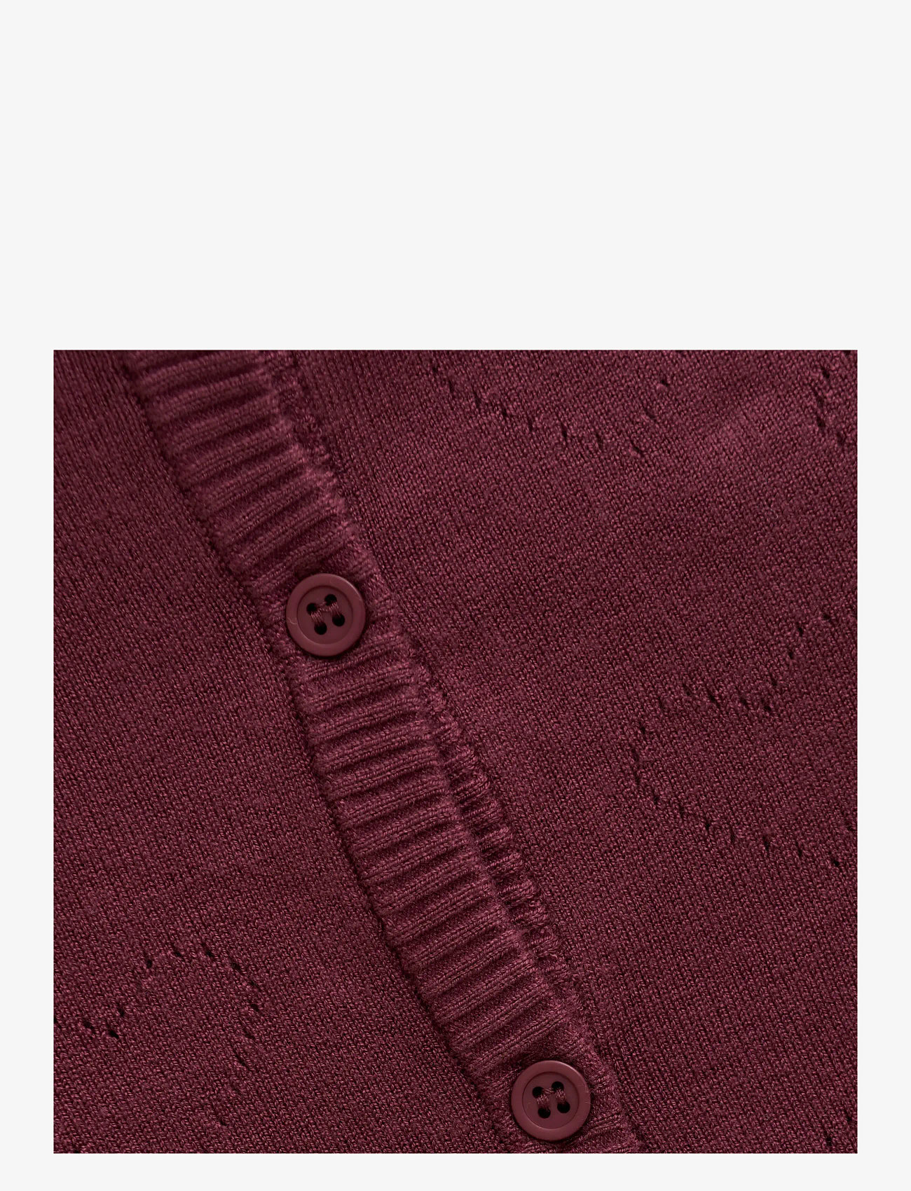 Creamie - Cardigan Pointelle - efterårstøj - vineyard wine - 2