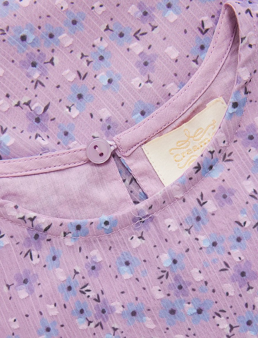 Creamie - Dress Flower Dobby - lühikeste varrukatega vabaajakleidid - lavender frost - 2
