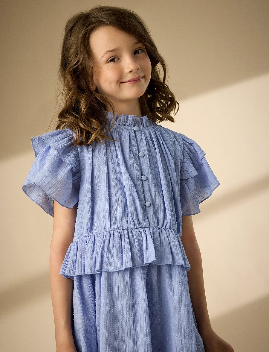 Creamie - Dress Dobby - kortærmede hverdagskjoler - blue lustre - 0