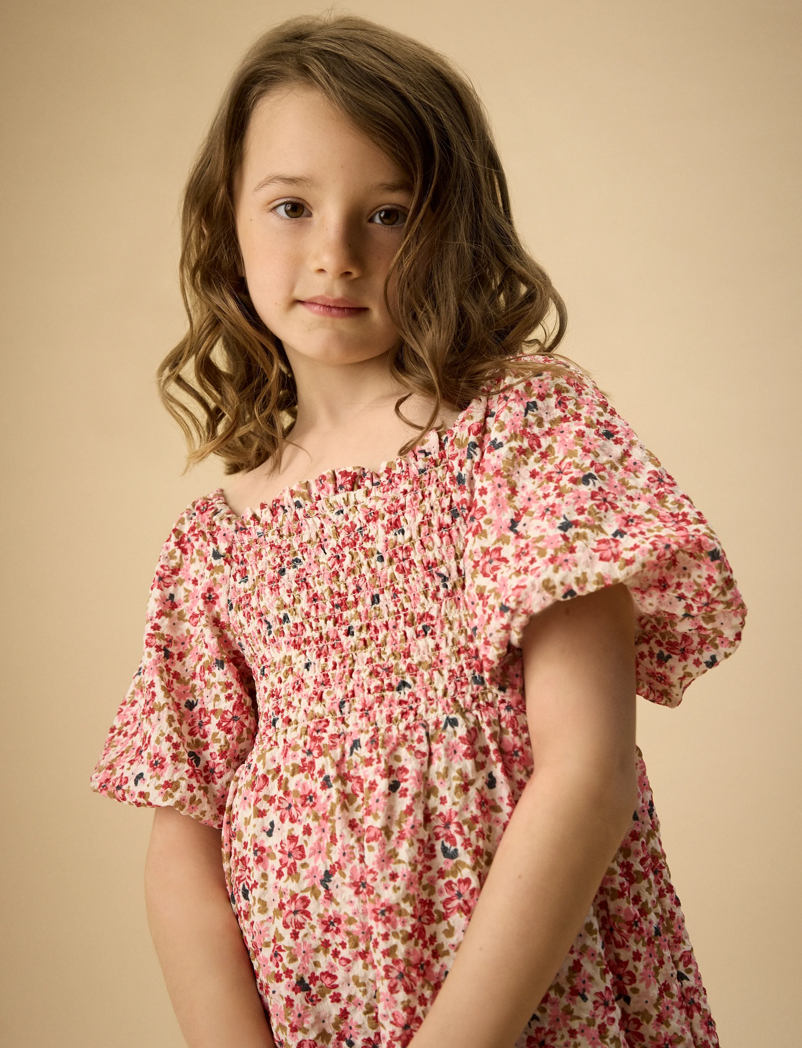 Creamie Dress Structure, 128, Casual Dresses, Rosa - Short-sleeved Kinder