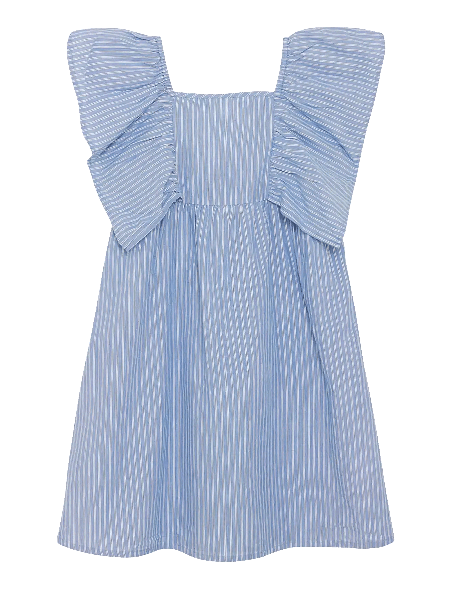 Creamie - Dress Woven Stripe - lühikeste varrukatega vabaaja kleidid - blue lustre - 1