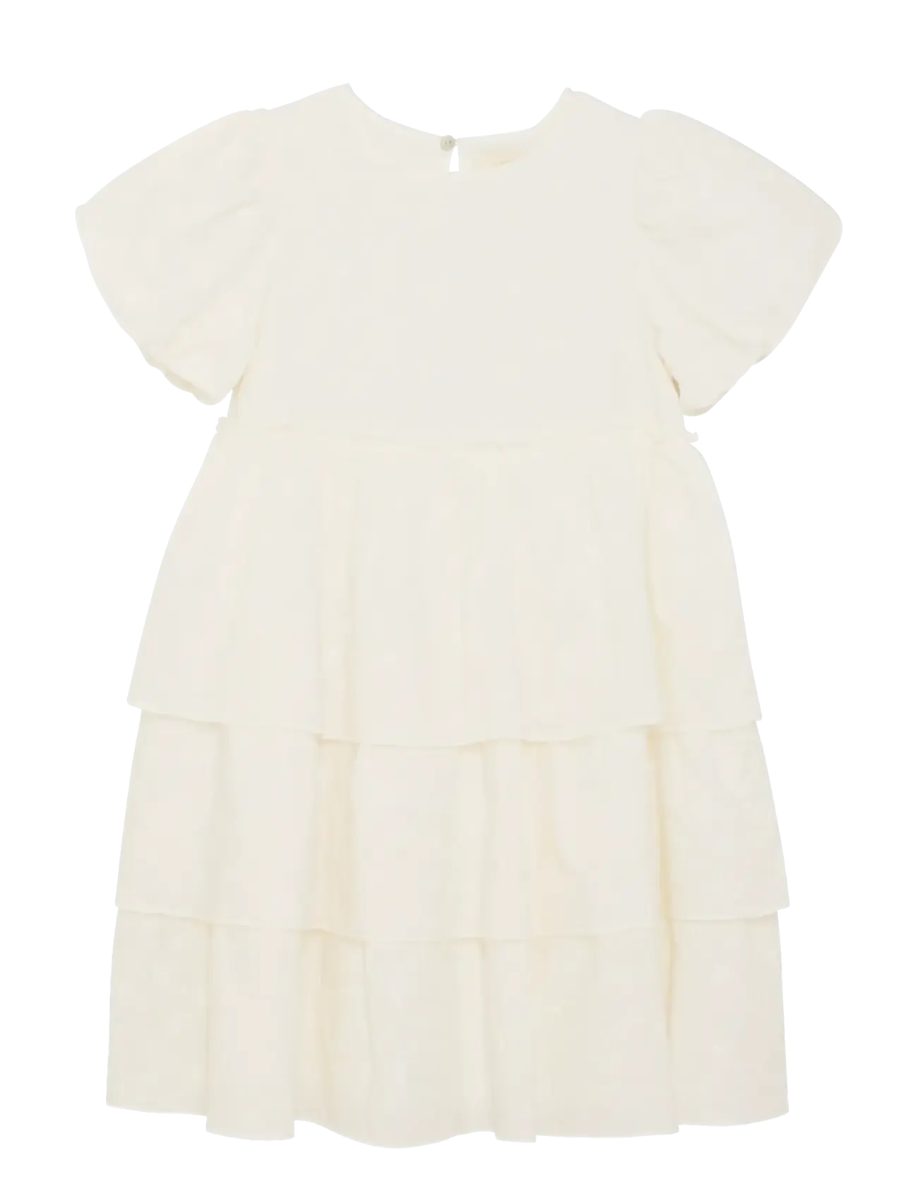 Creamie Dress Embroidery, 134, Casual Dresses, Creme - Short-sleeved Kinder