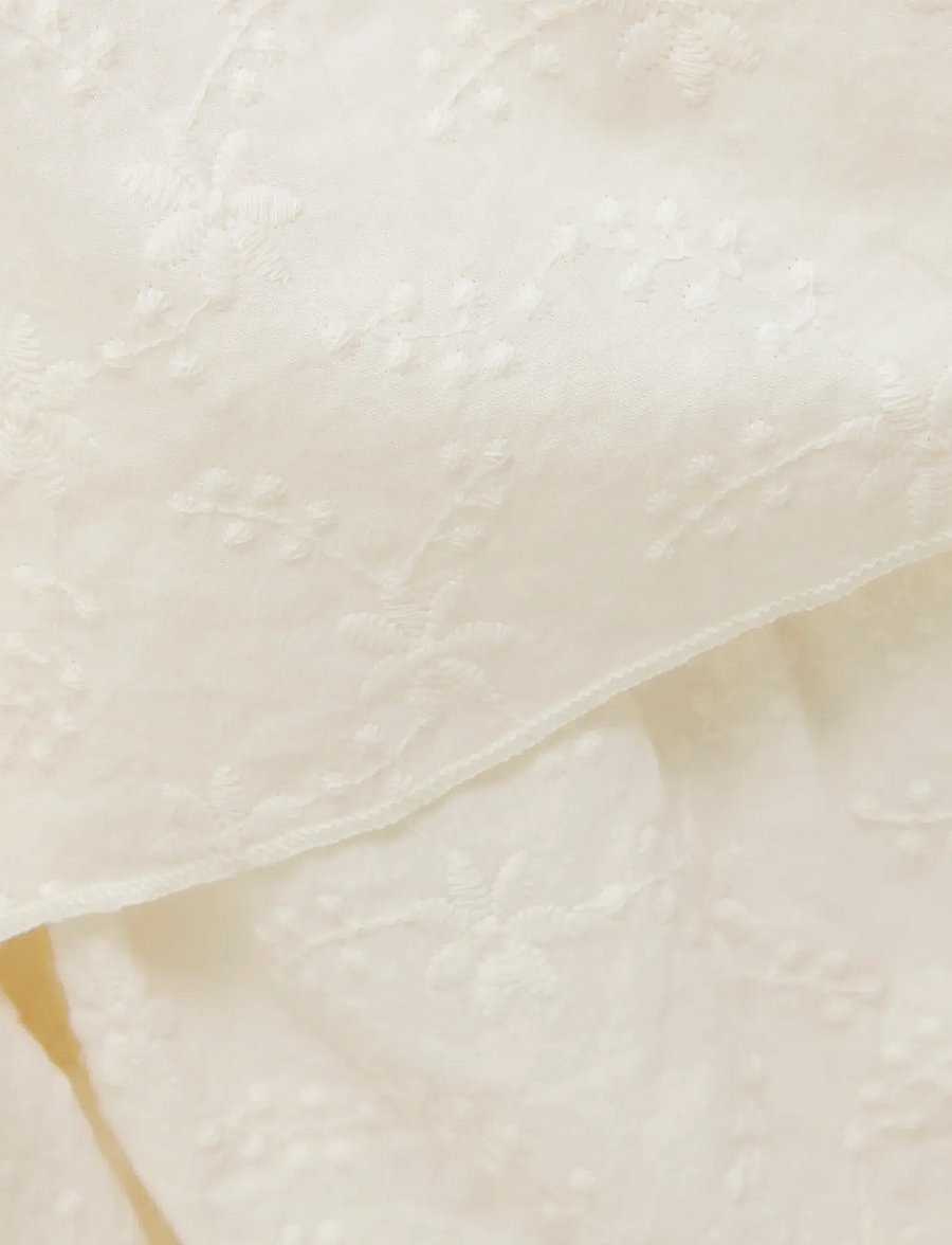 Creamie - Dress Embroidery - short-sleeved casual dresses - cloud - 2