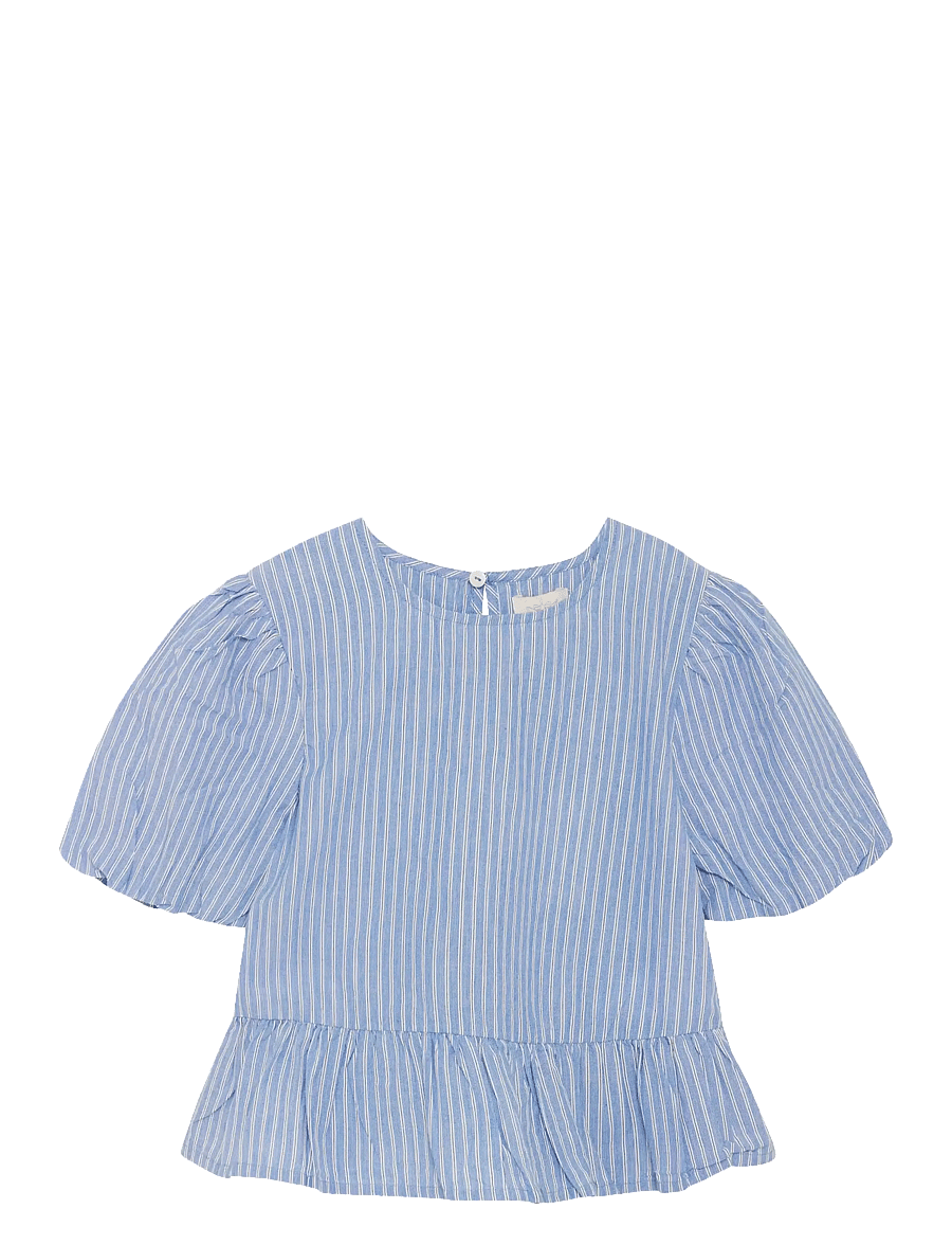 Creamie - Top Woven Stripe - blouses & tunics - blue lustre - 1