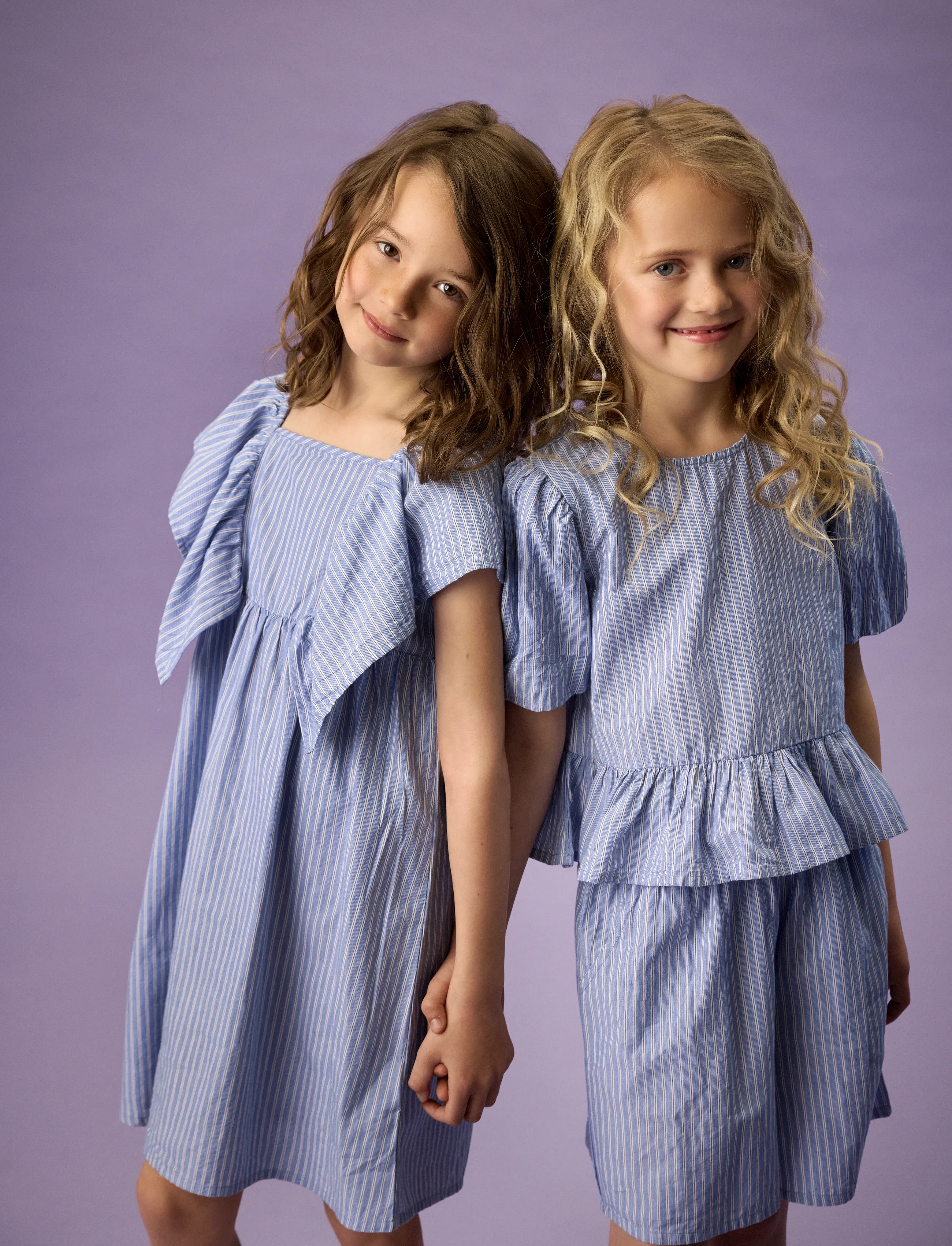 Creamie Top Woven Stripe, 128, Blue, Overdele > Bluser & Tunikaer, Børn