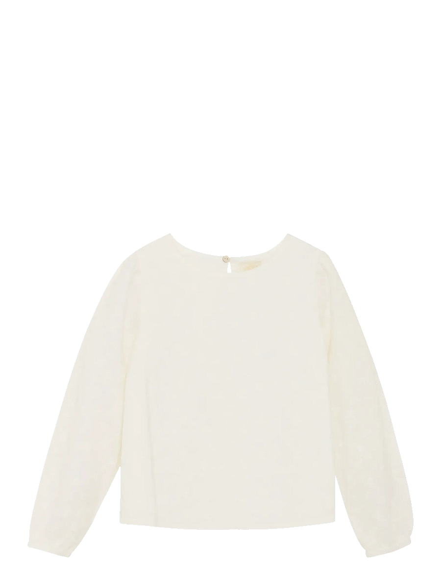 Creamie - Blouse Embroidery - blouses & tunics - cloud - 1