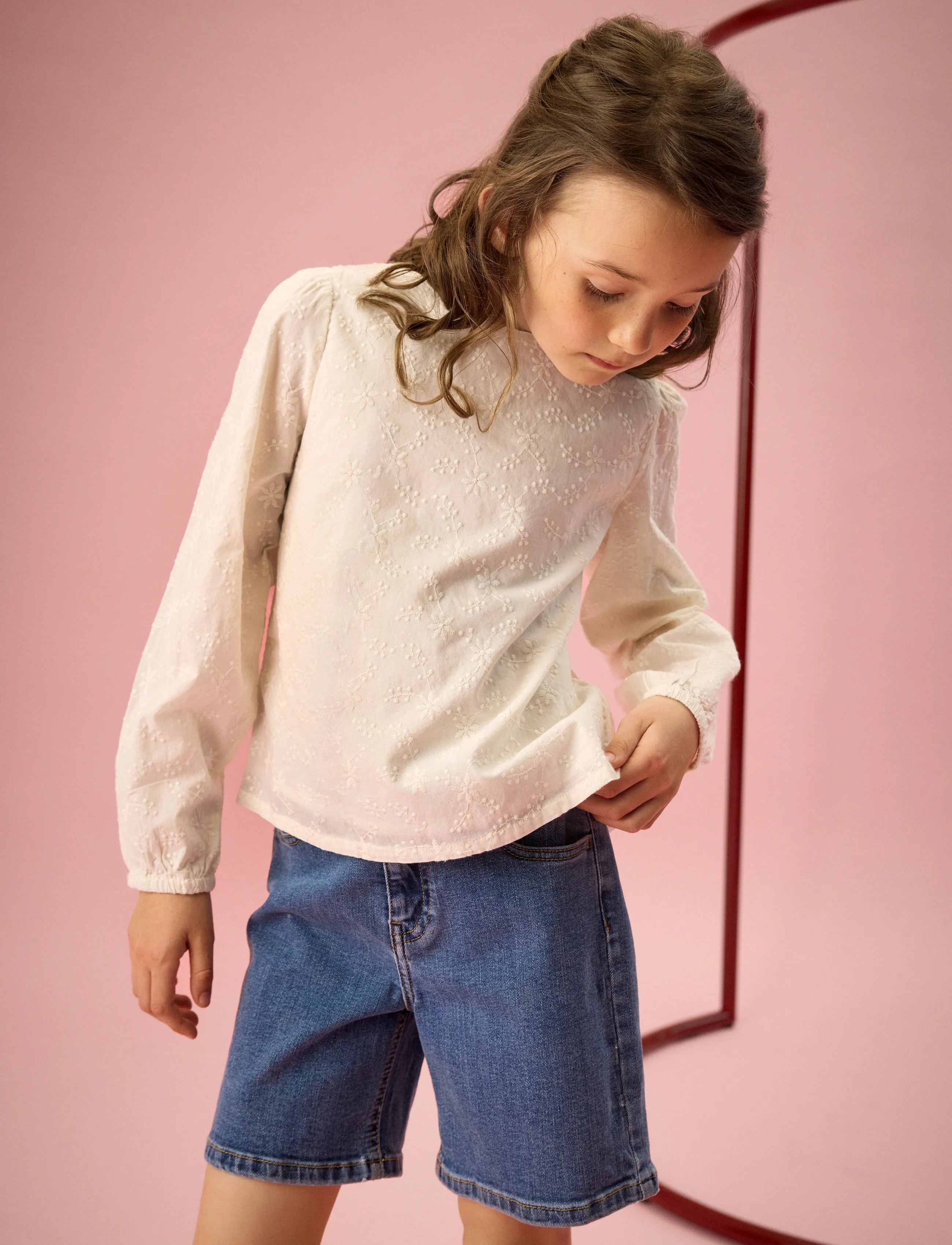 Creamie Blouse Embroidery, 98, Oberteile, Creme - Blouses & Tunics, Kinder
