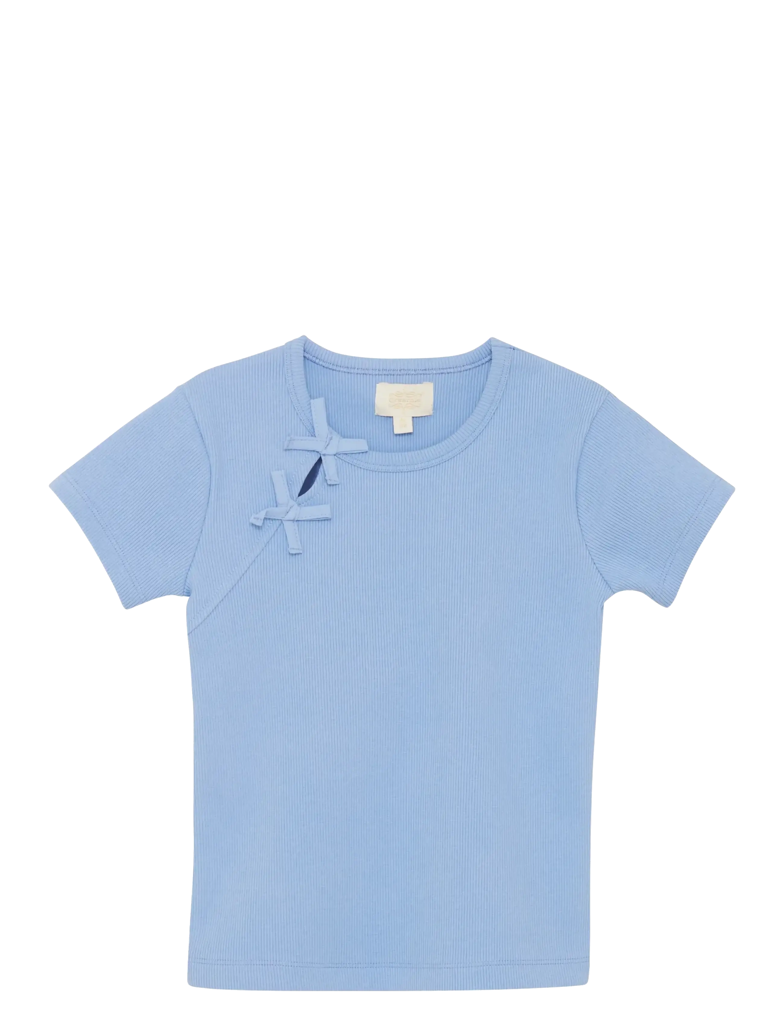 Creamie T-Shirt Ss Rib, 128, T-shirts, Blau - Short-sleeved, Kinder