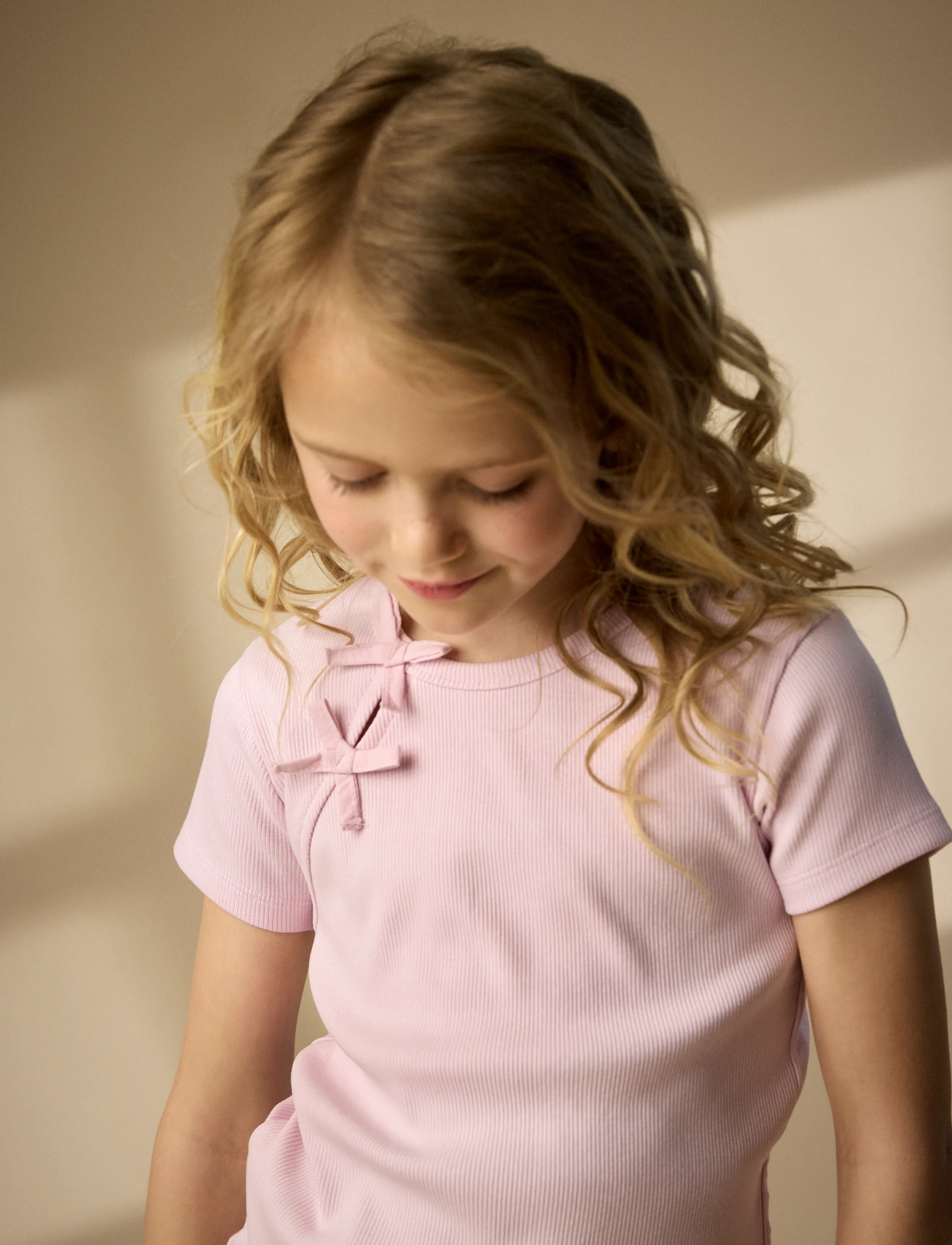Creamie T-Shirt Ss Rib, 128, Pink, T-Shirts > Kortærmede, Børn