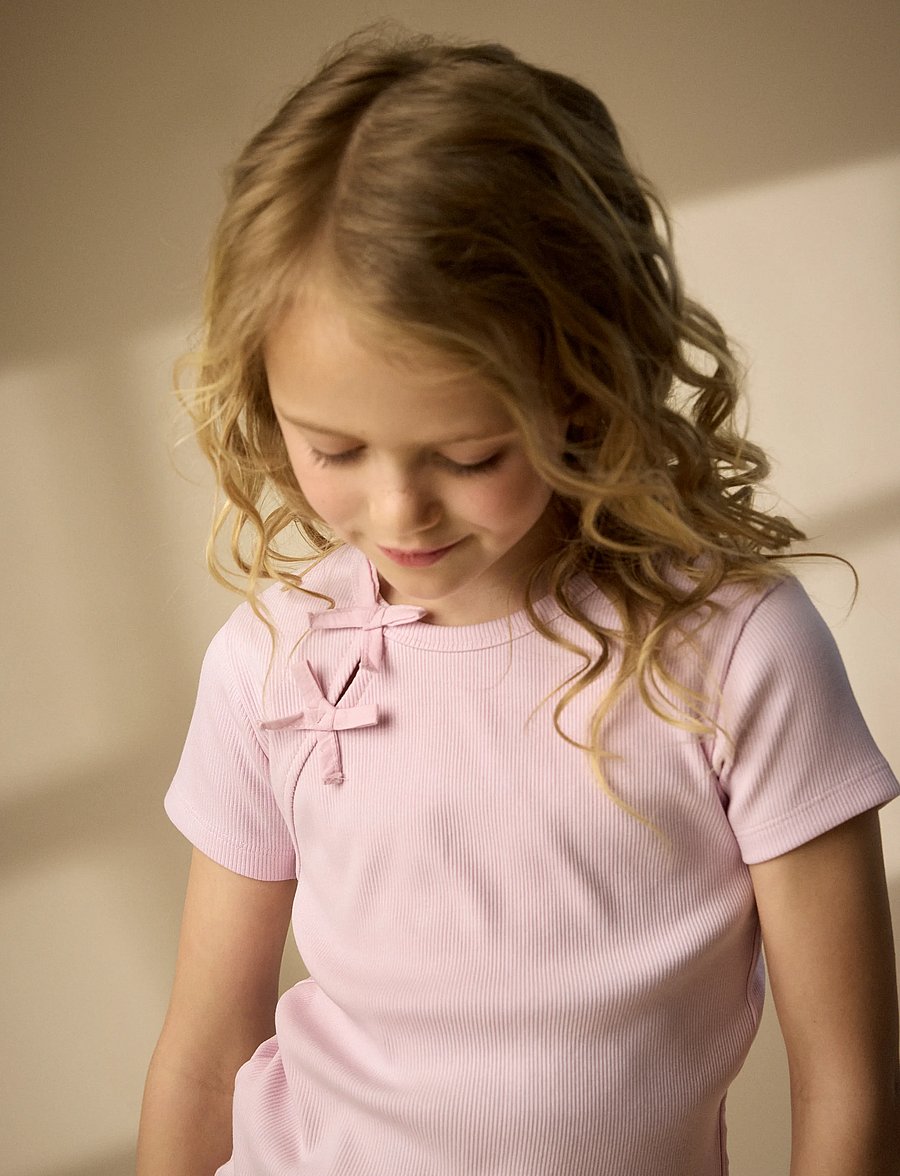 Creamie - T-shirt SS Rib - kortärmade t-shirts - rose pink - 0