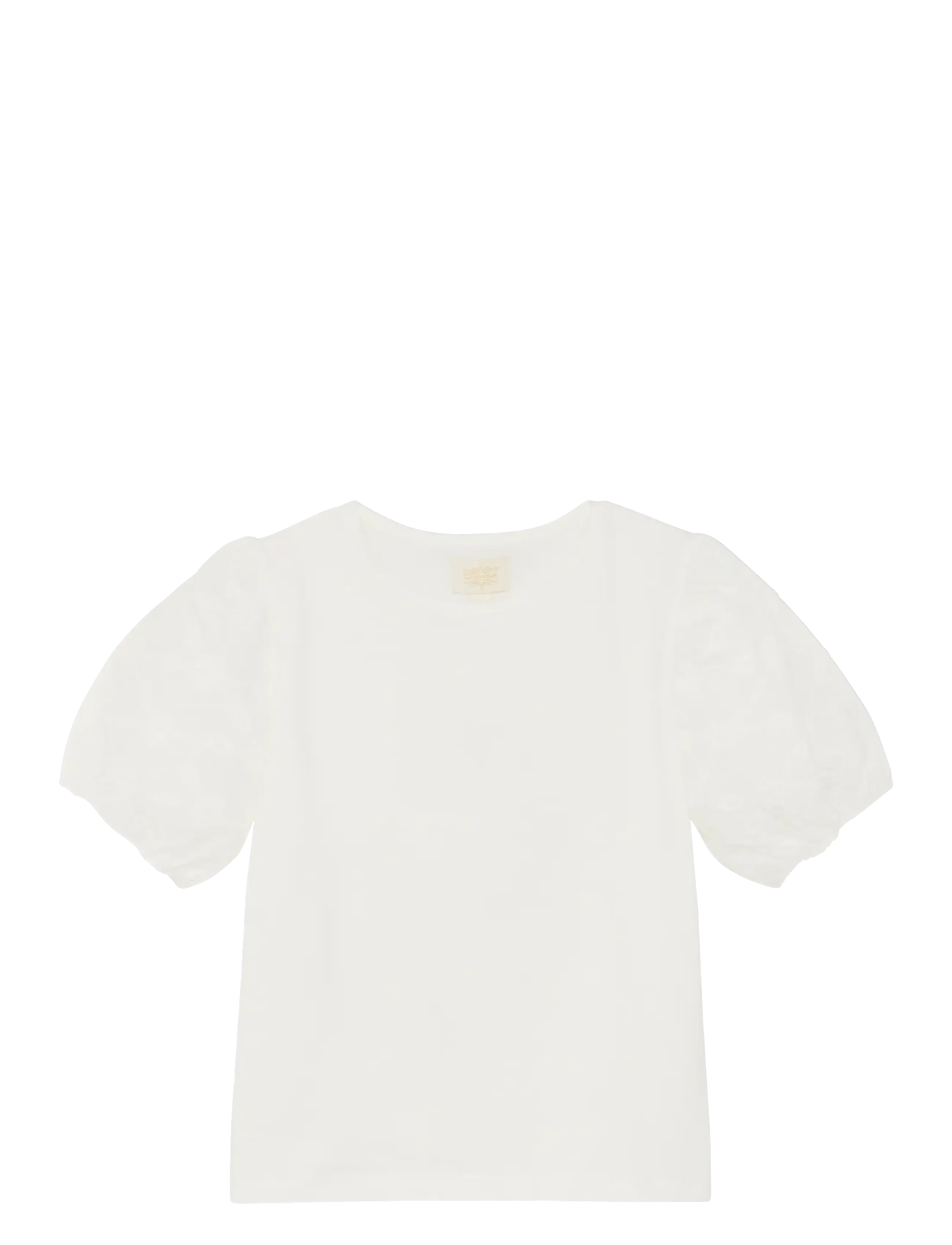 Creamie T-Shirt Ss Embroidery, 128, T-shirts, Weiß - Short-sleeved, Kinder