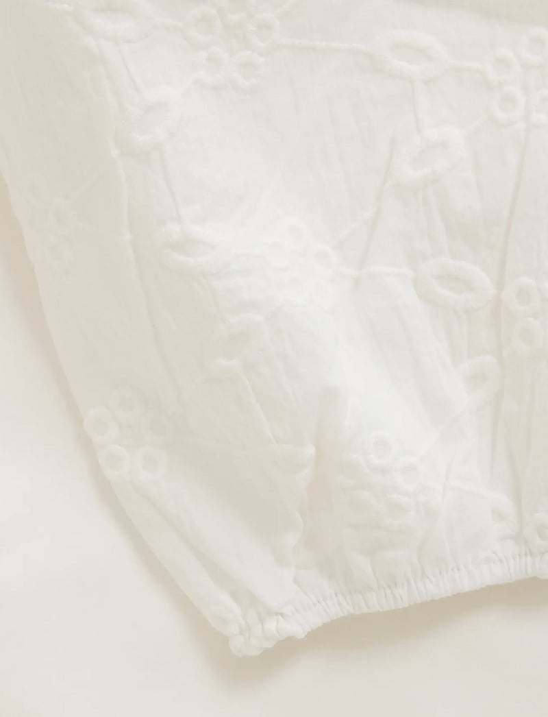 Creamie - T-shirt SS Embroidery - lühikeste varrukatega t-särgid - cloud - 2