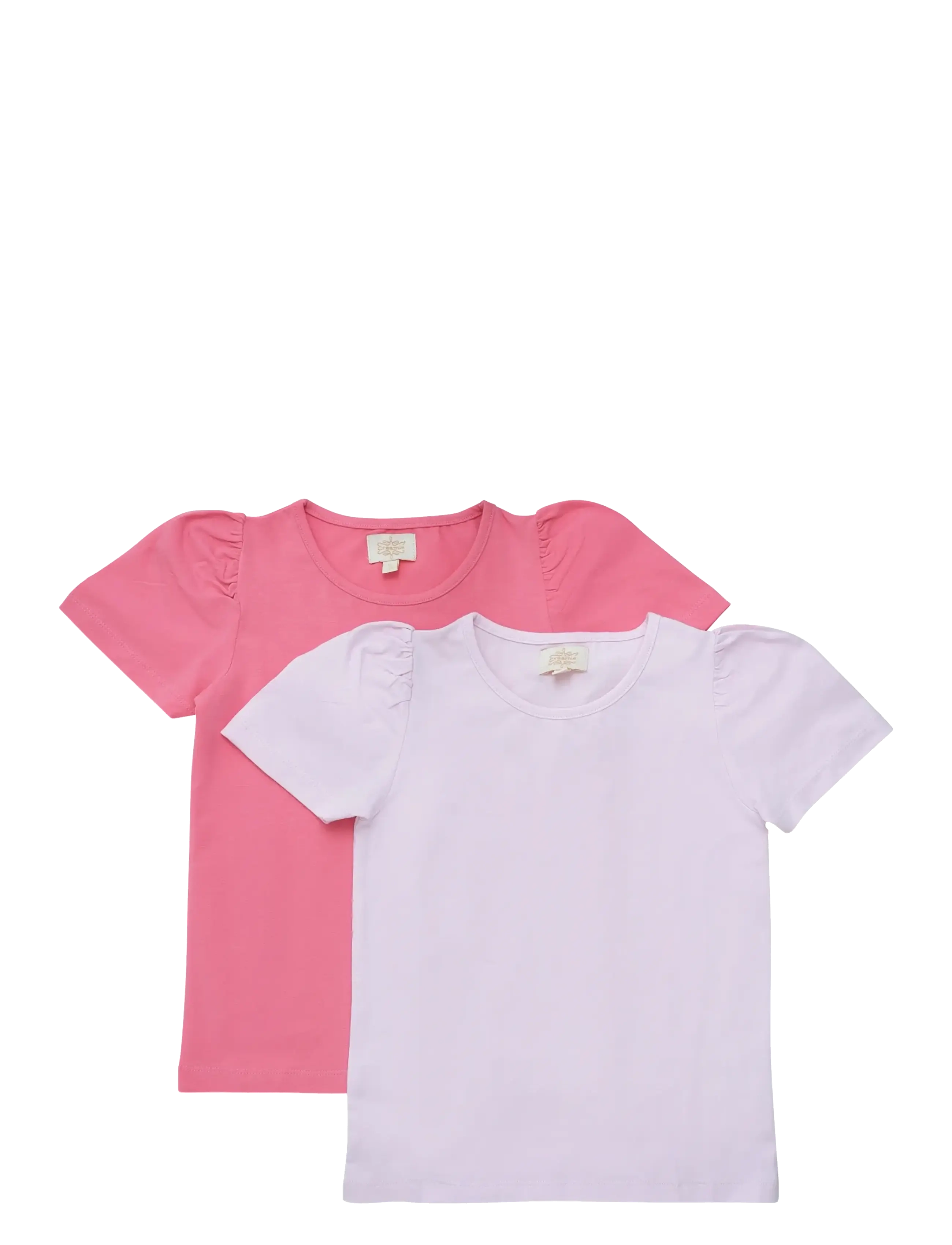 Creamie T-Shirt Ss 2-Pack, 116, T-shirts, Rosa - Short-sleeved, Kinder
