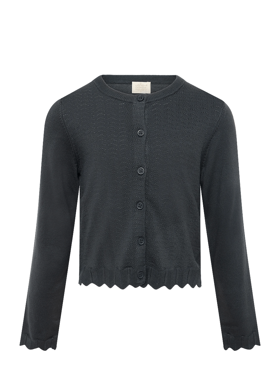 Creamie - Cardigan Pointelle - koftor - black oyster - 0