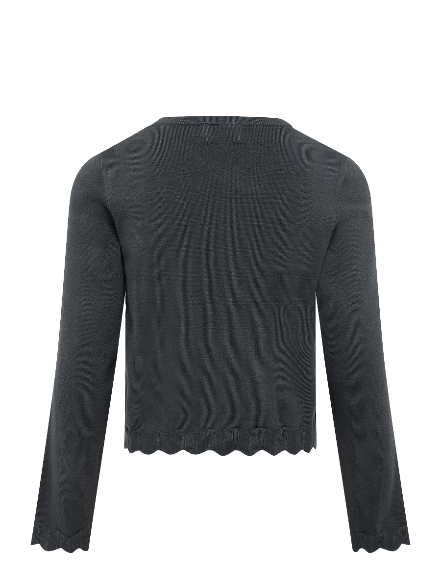 Creamie - Cardigan Pointelle - koftor - black oyster - 1