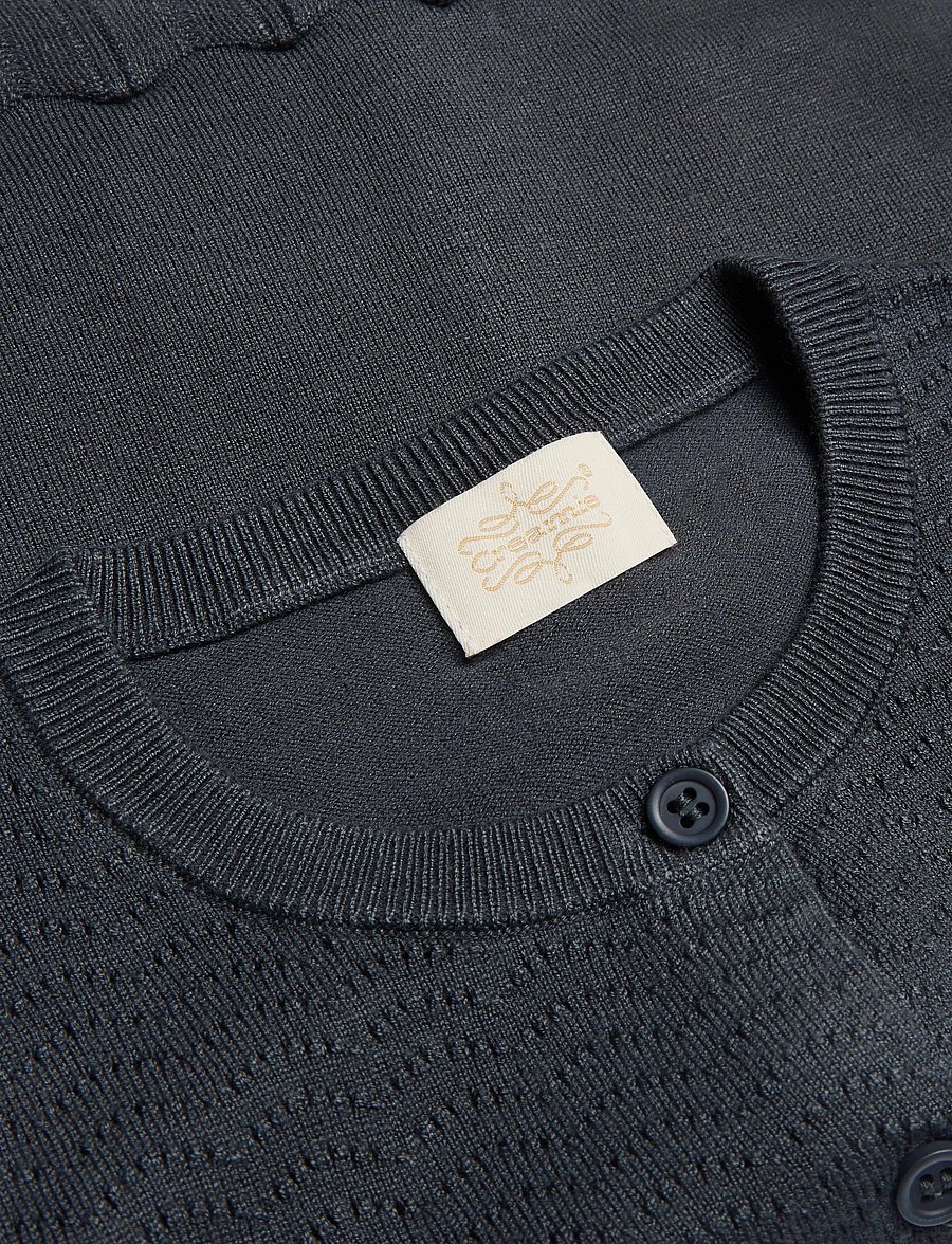 Creamie - Cardigan Pointelle - koftor - black oyster - 2
