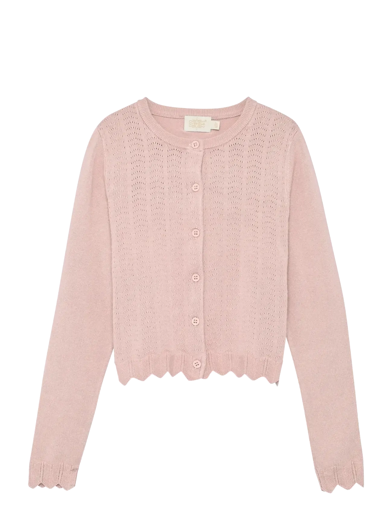 Creamie Cardigan Pointelle, 110, Pink, Strik > Cardigans, Børn