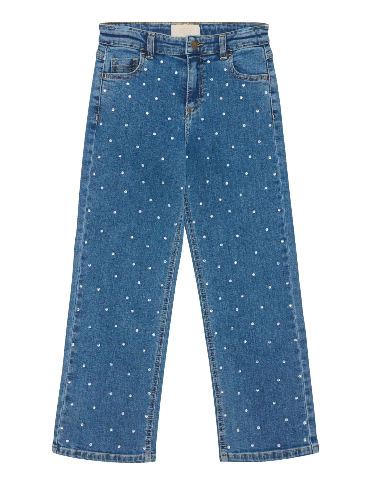 CREAMIE Jeans Denim Rhinestones Blau - 140 - Kinder