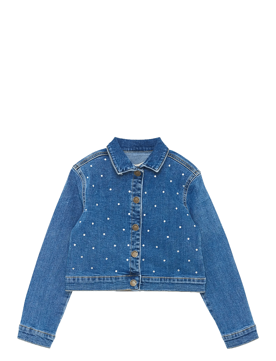 Creamie - Jacket Denim Rhinestones - jeansjackor - blue denim - 1