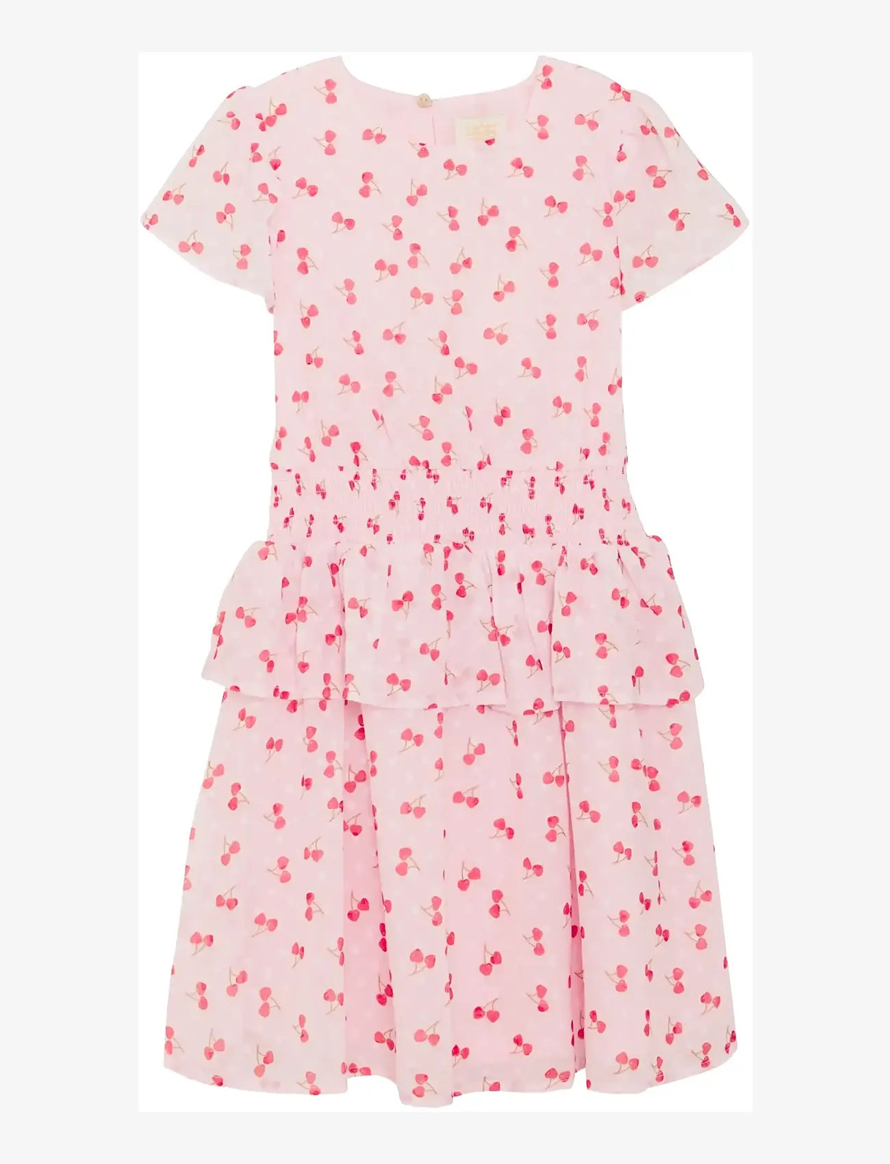 Creamie - Dress Crepe Dobby - short-sleeved casual dresses - rose pink - 1