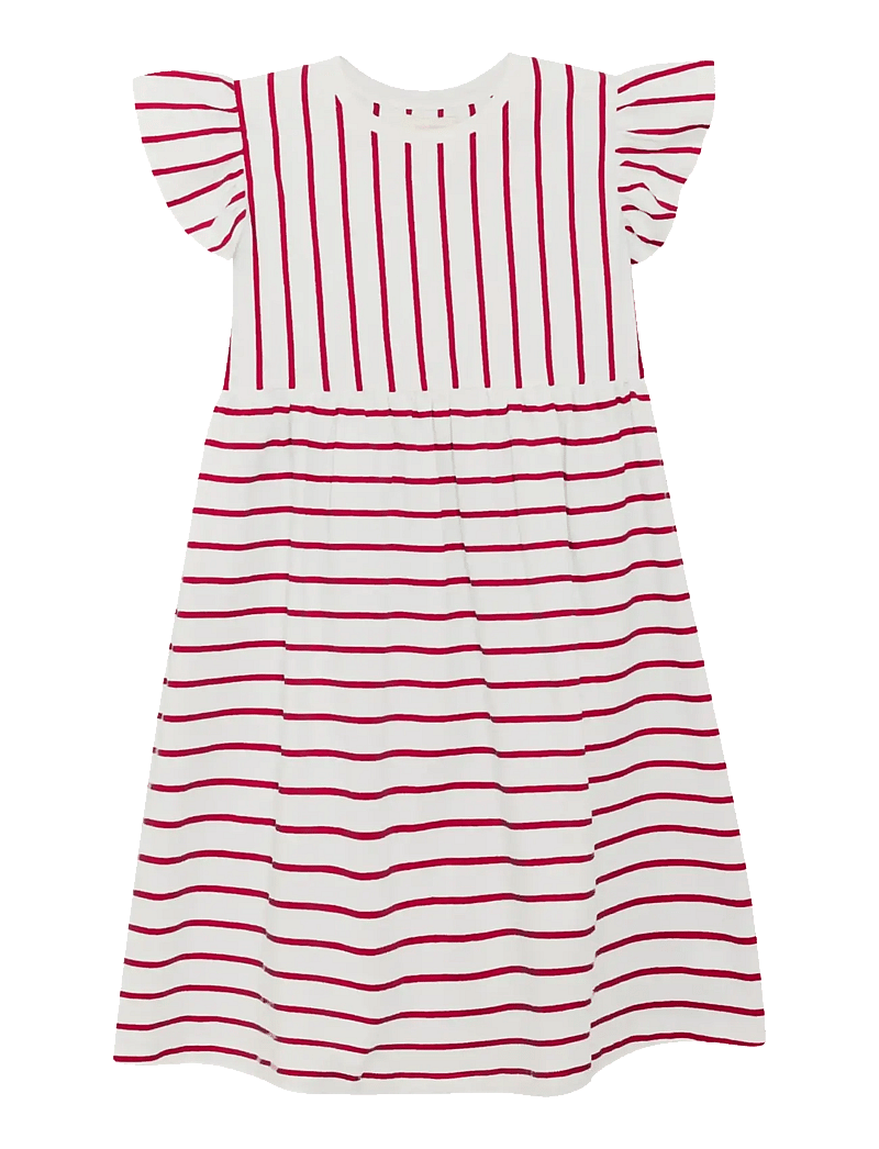 Creamie - Dress SS Stripe - lühikeste varrukatega vabaaja kleidid - chili red - 1