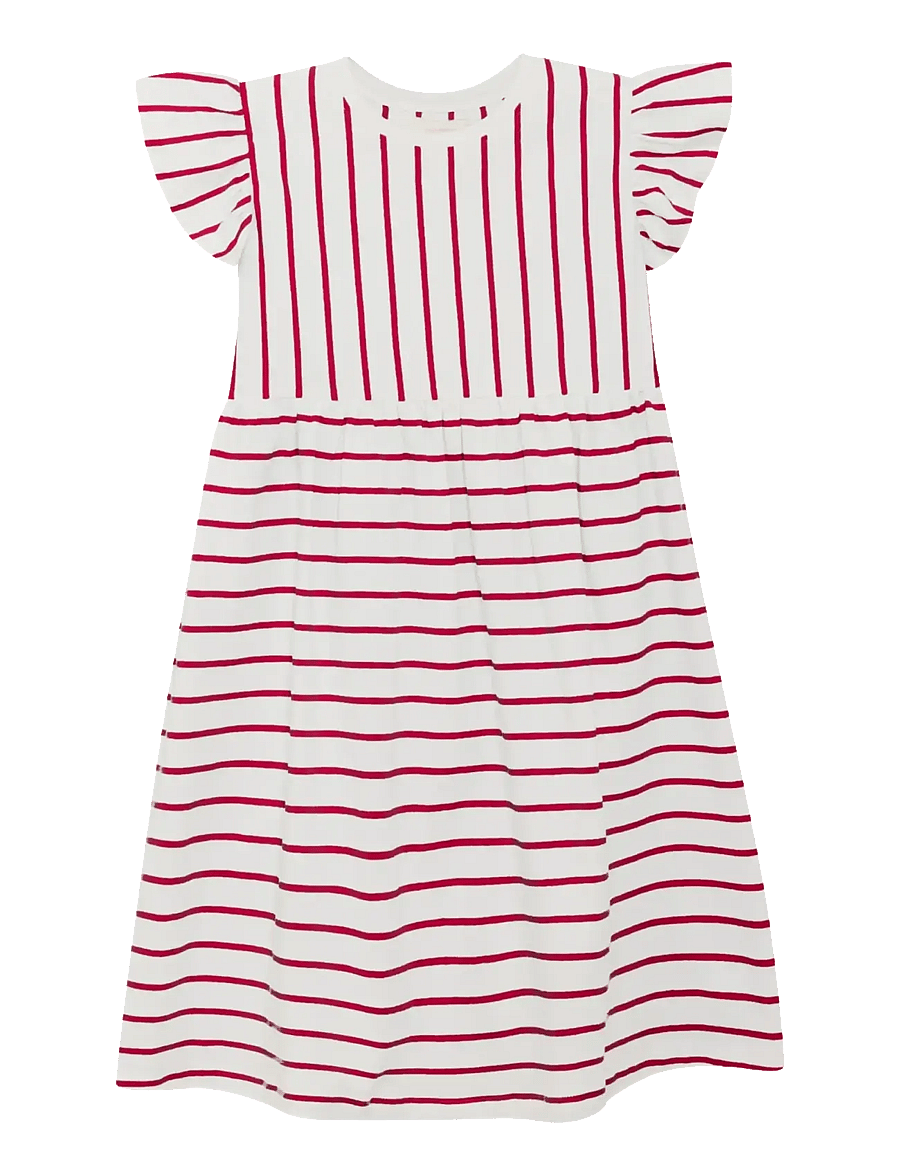 Creamie - Dress SS Stripe - kurzärmelige freizeitkleider - chili red - 1