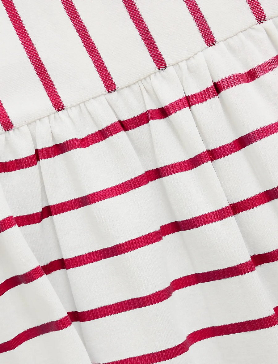 Creamie - Dress SS Stripe - kurzärmelige freizeitkleider - chili red - 3