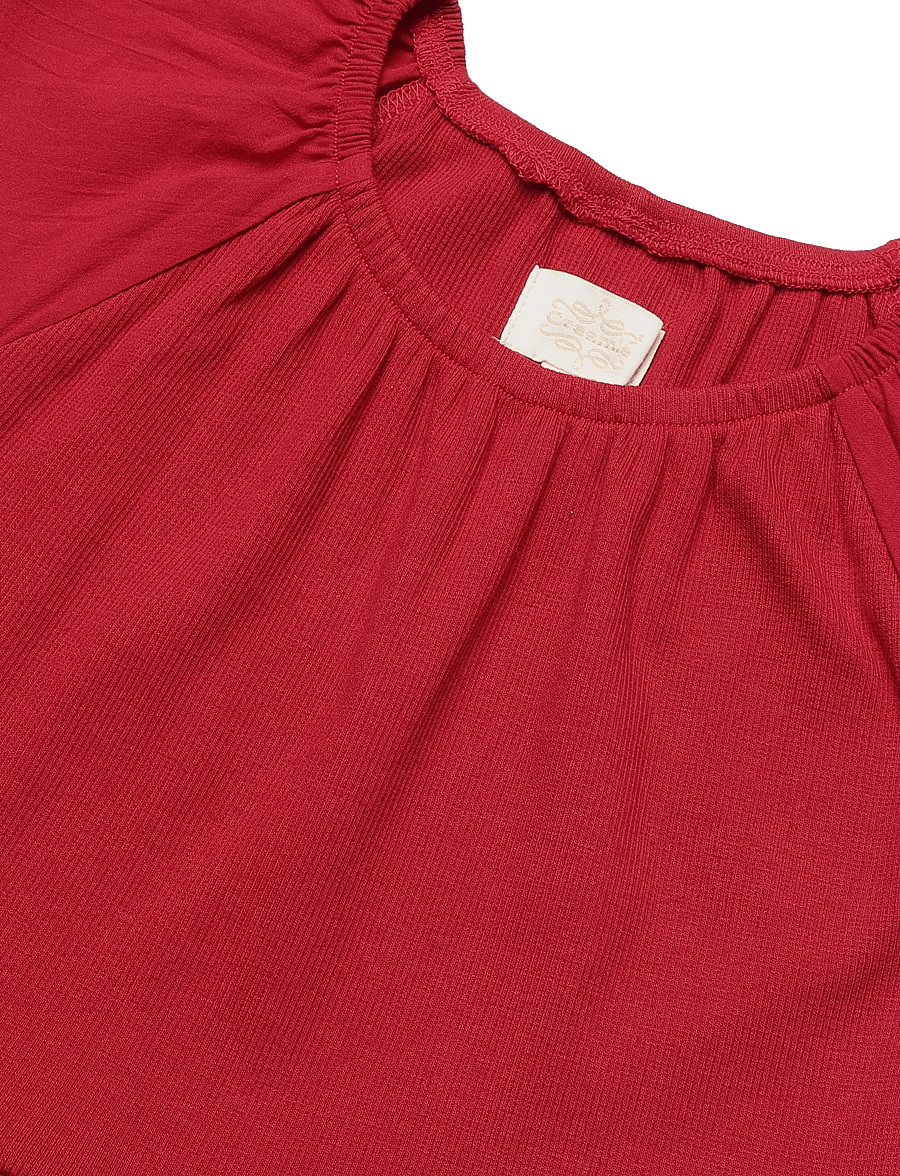 Creamie - Dress Rib - kortärmade vardagsklänningar - chili red - 2