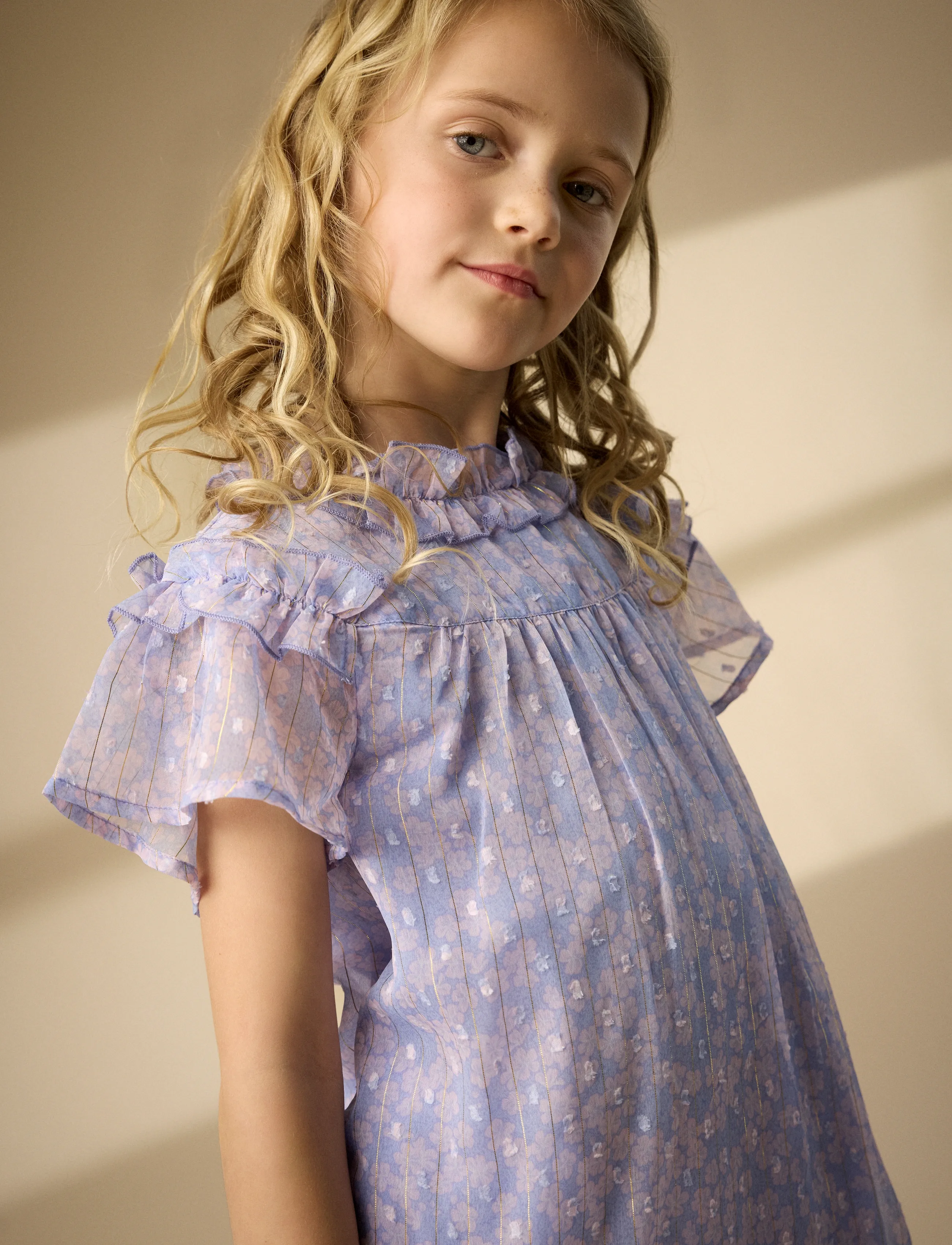 Creamie Dress Lurex Stripe - Kleider - HEATHER / blue